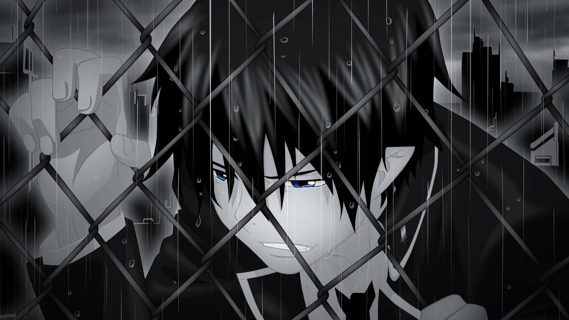 Mysterious Dark Anime Boy Background