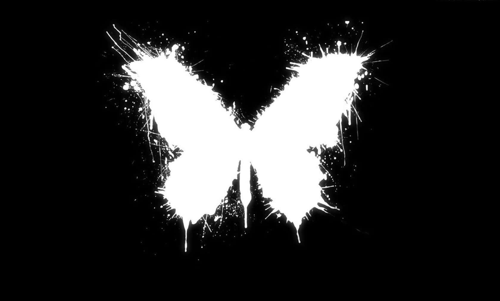 Mysterious Dark Butterfly With Swirling Patterns On A Black Background Background