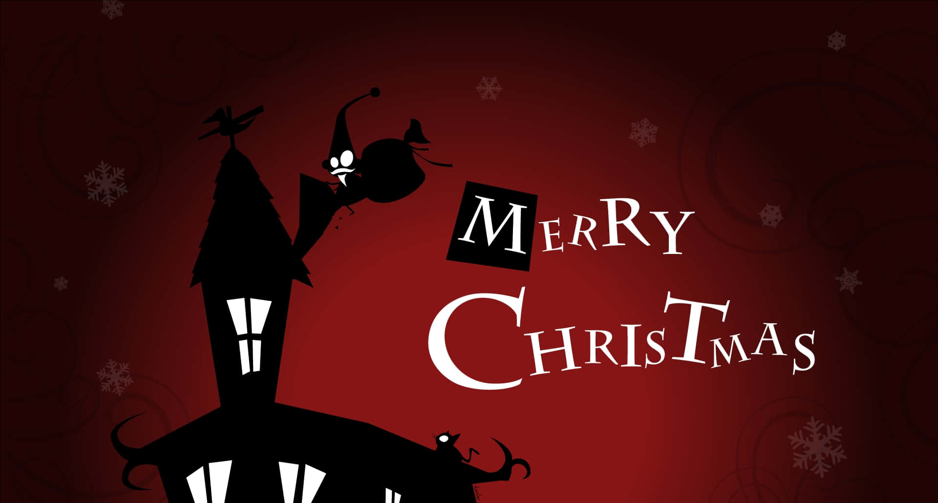 Mysterious Dark Christmas Scene Background