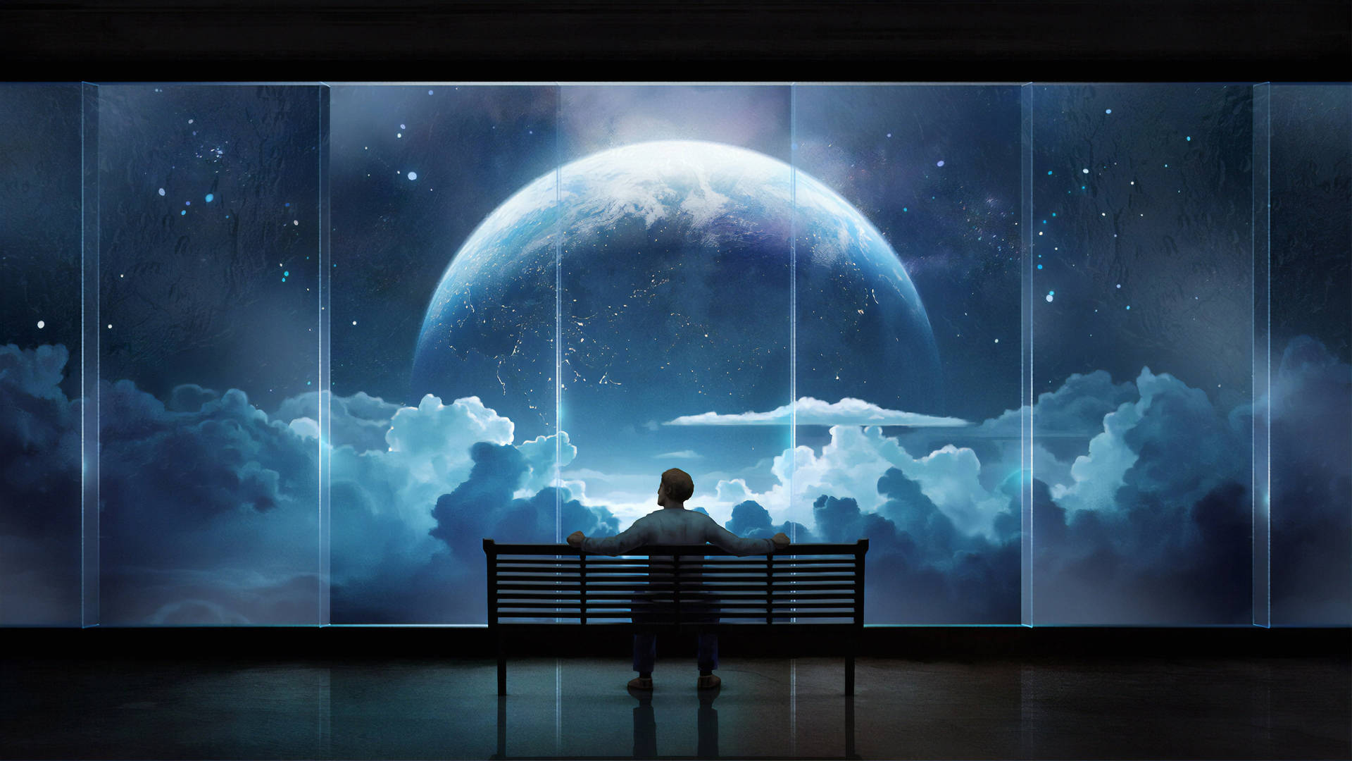 Mysterious Dark Night Scene With A Solitary Bench In 4k Ultra Hd Background