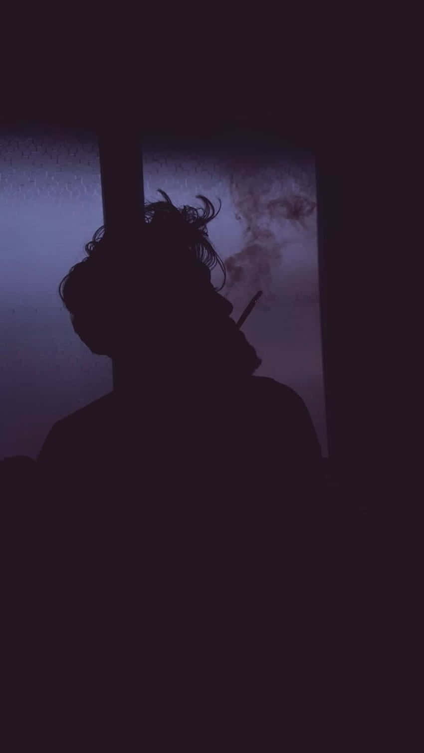Mysterious Demon Silhouette Smoke Background