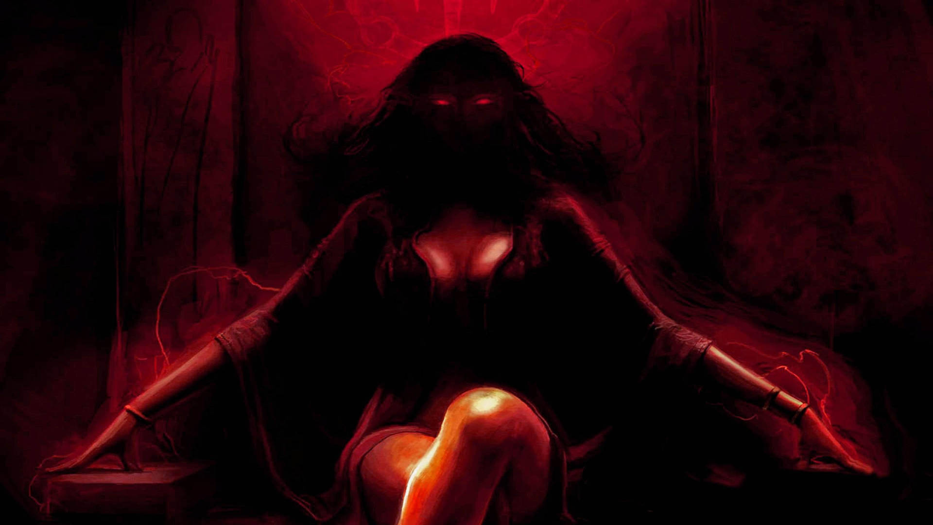 Mysterious Female Black Devil Hd Background