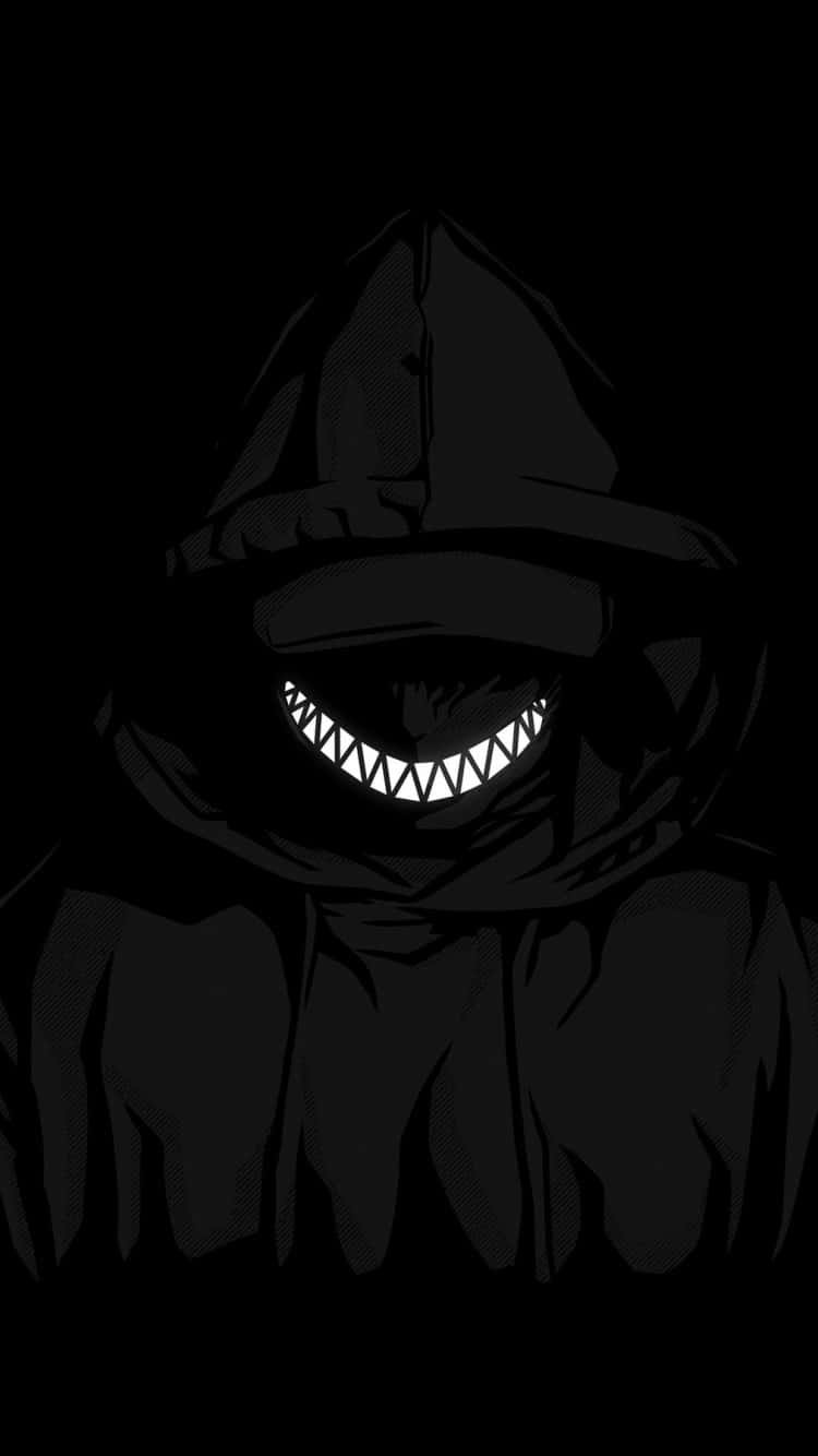 Mysterious_ Figure_with_ Glowing_ Smile Background