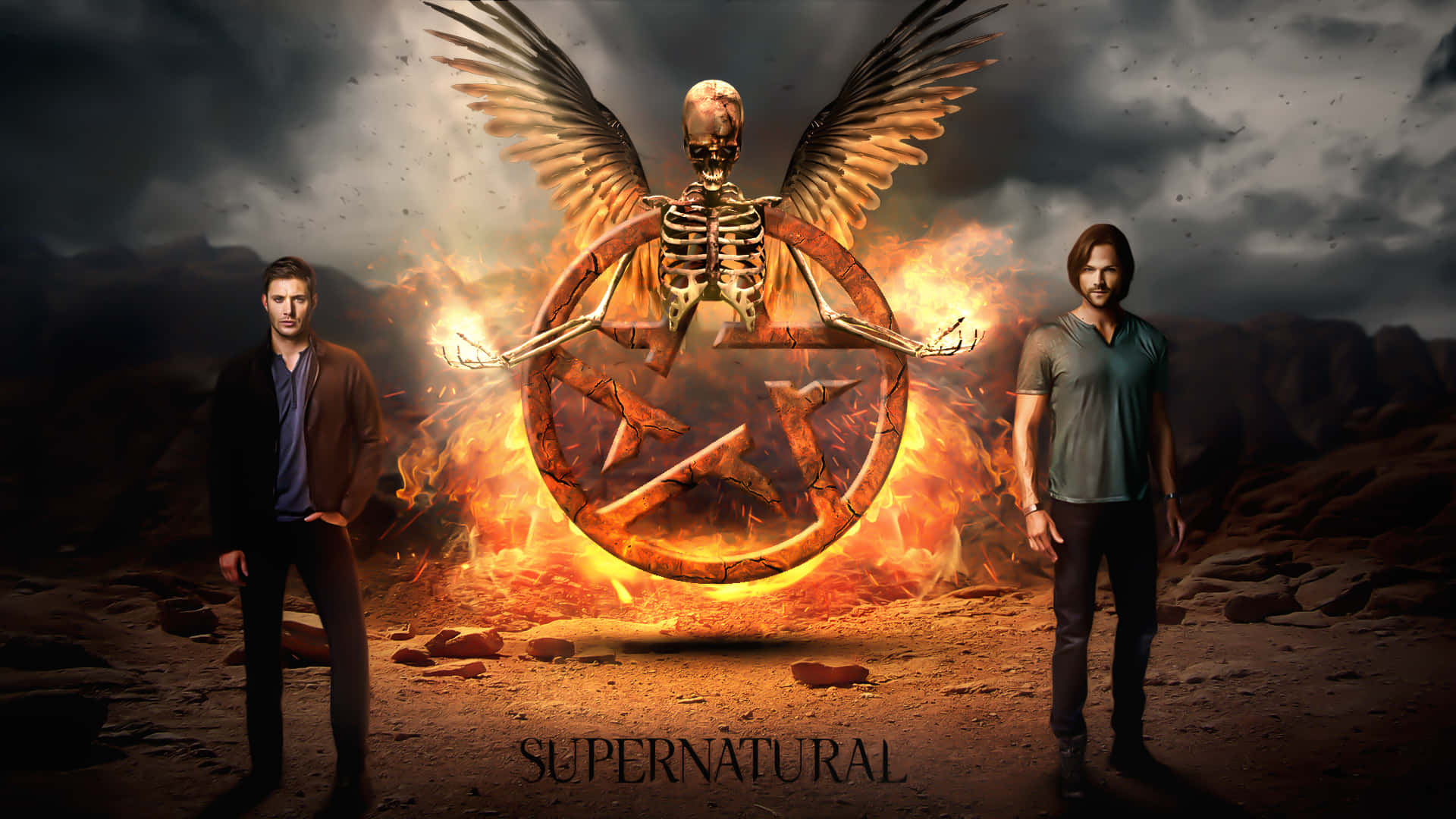 Mysterious Figures Revealed In Supernatural Art Background