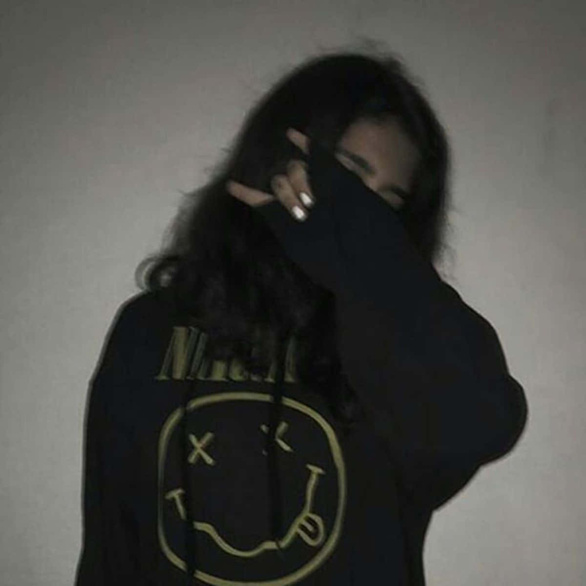 Mysterious Girl In Black Hoodie- Edgy Pfp