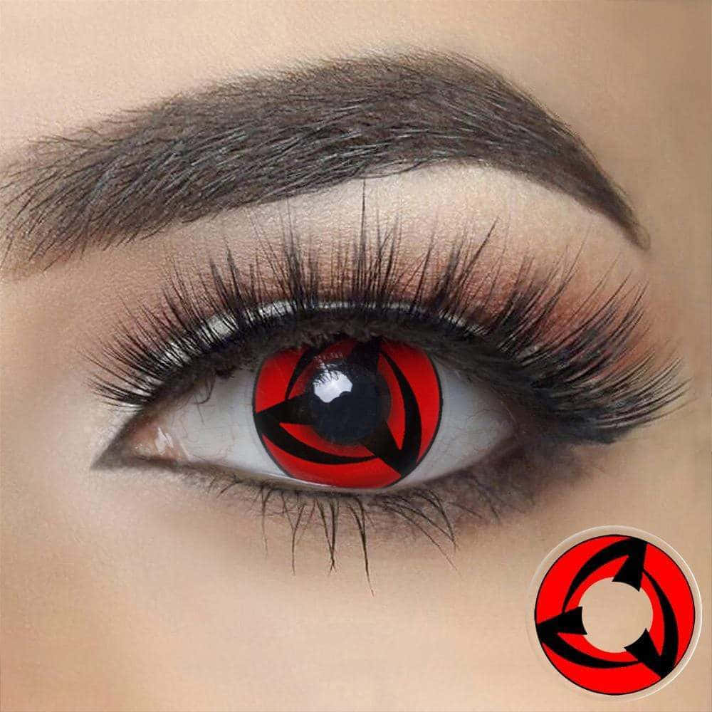 Mysterious Mangekyou Sharingan Eye In A Deep Red Hue Background