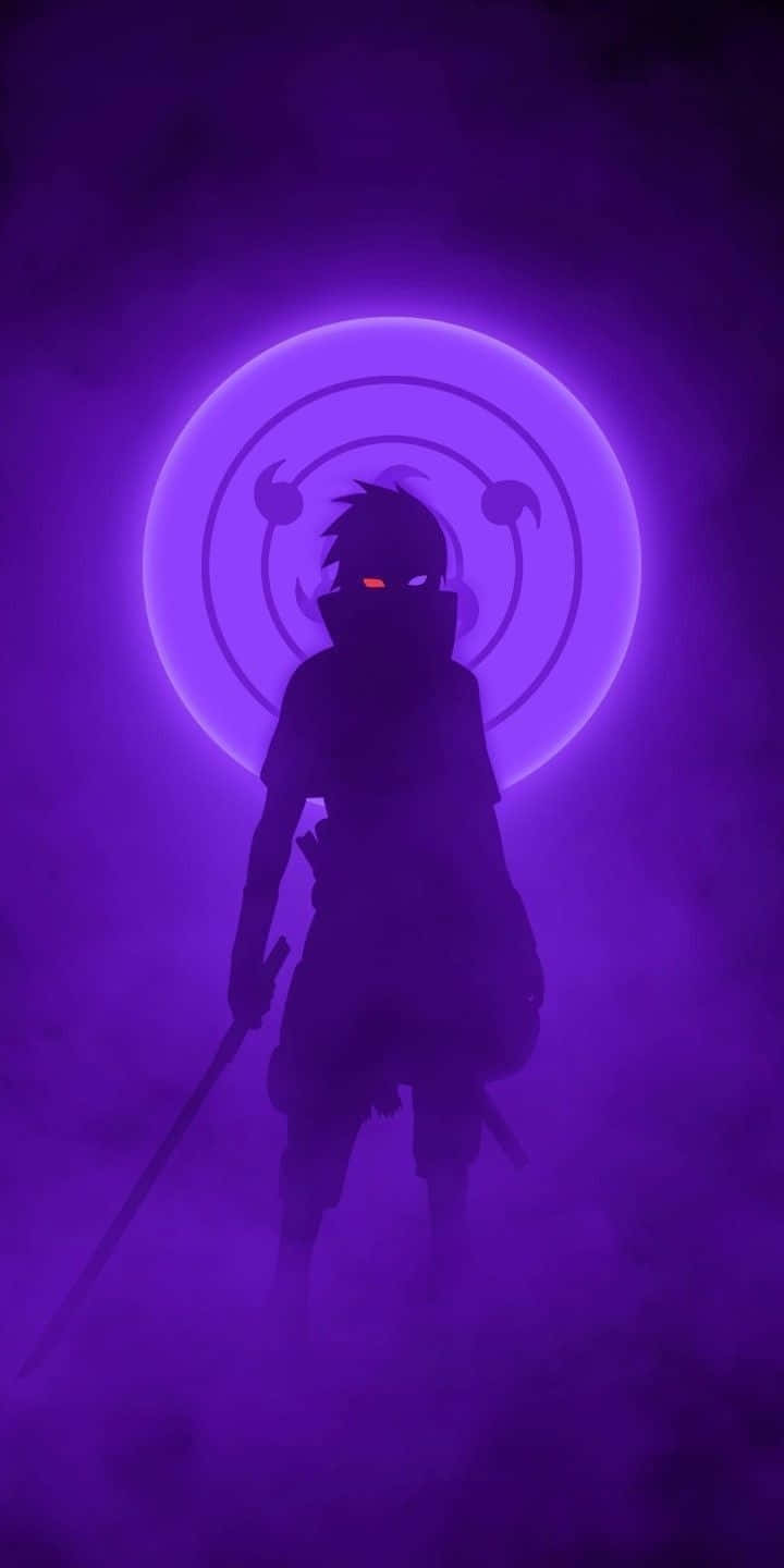 Mysterious Purple Silhouette Sasuke Background