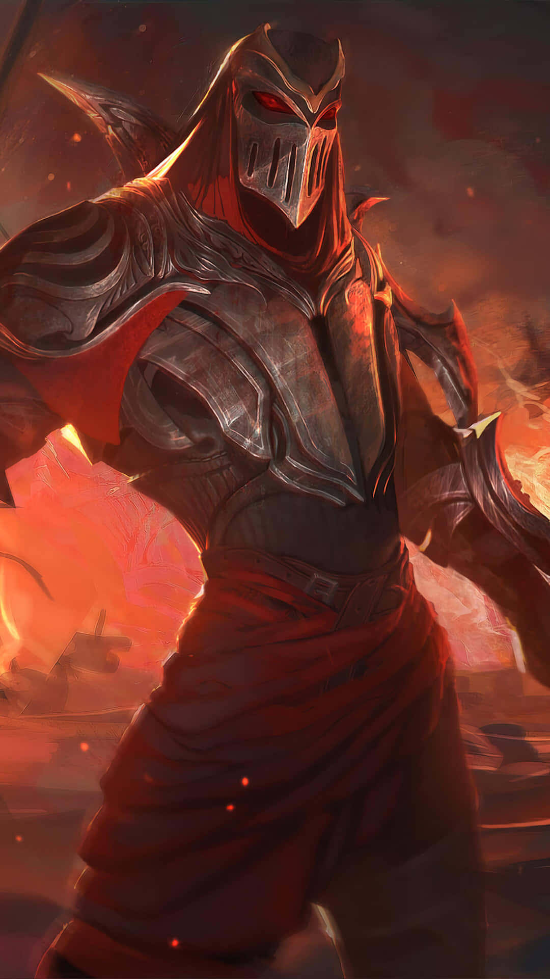 Mysterious_ Red_ Blade_ Warrior Background