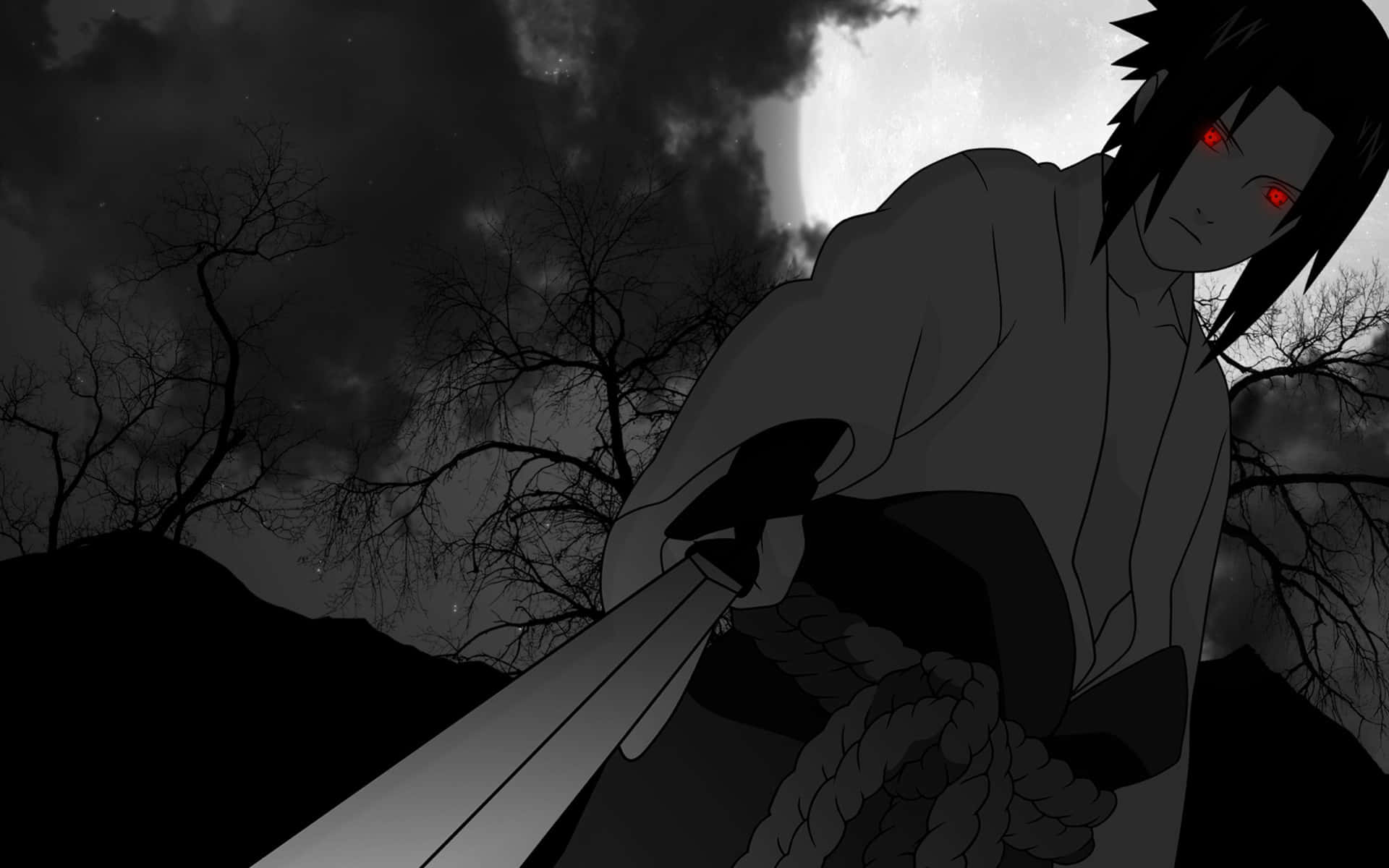 Mysterious_ Shinobi_with_ Sharingan_ Eyes Background