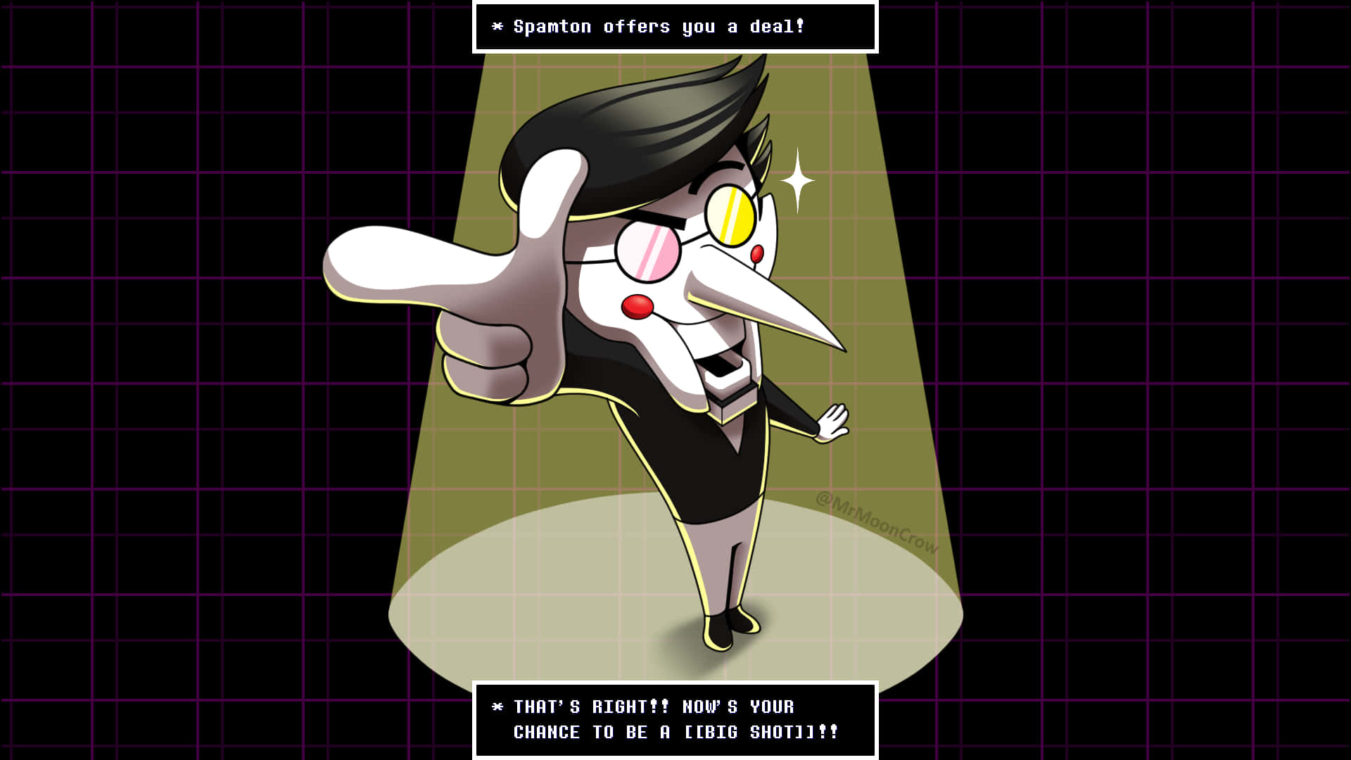 Mysterious Spamton In Action Background