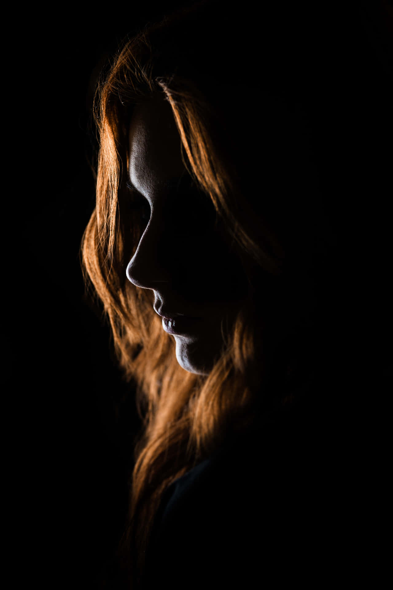 Mysterious Woman Silhouette Background
