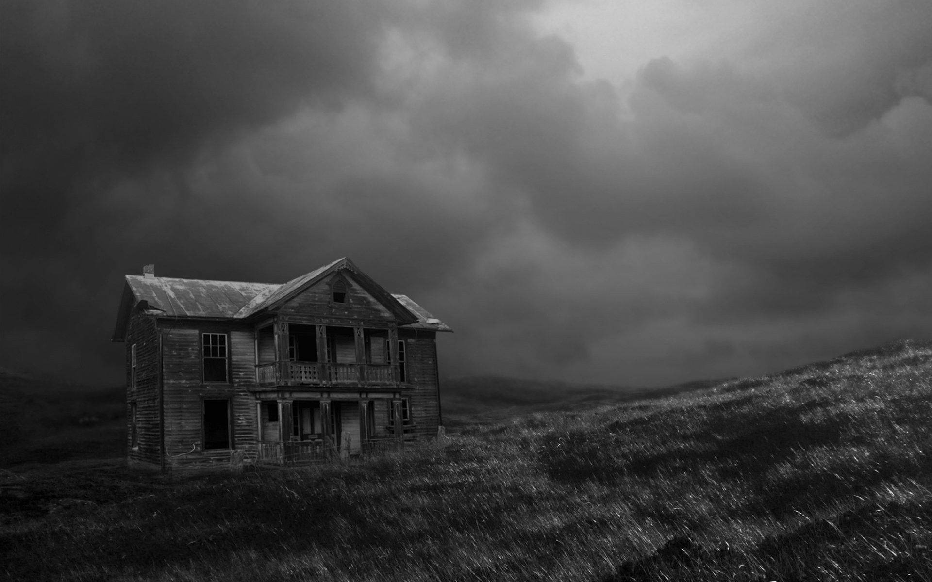 Mystery Abandoned House Digital Art Background