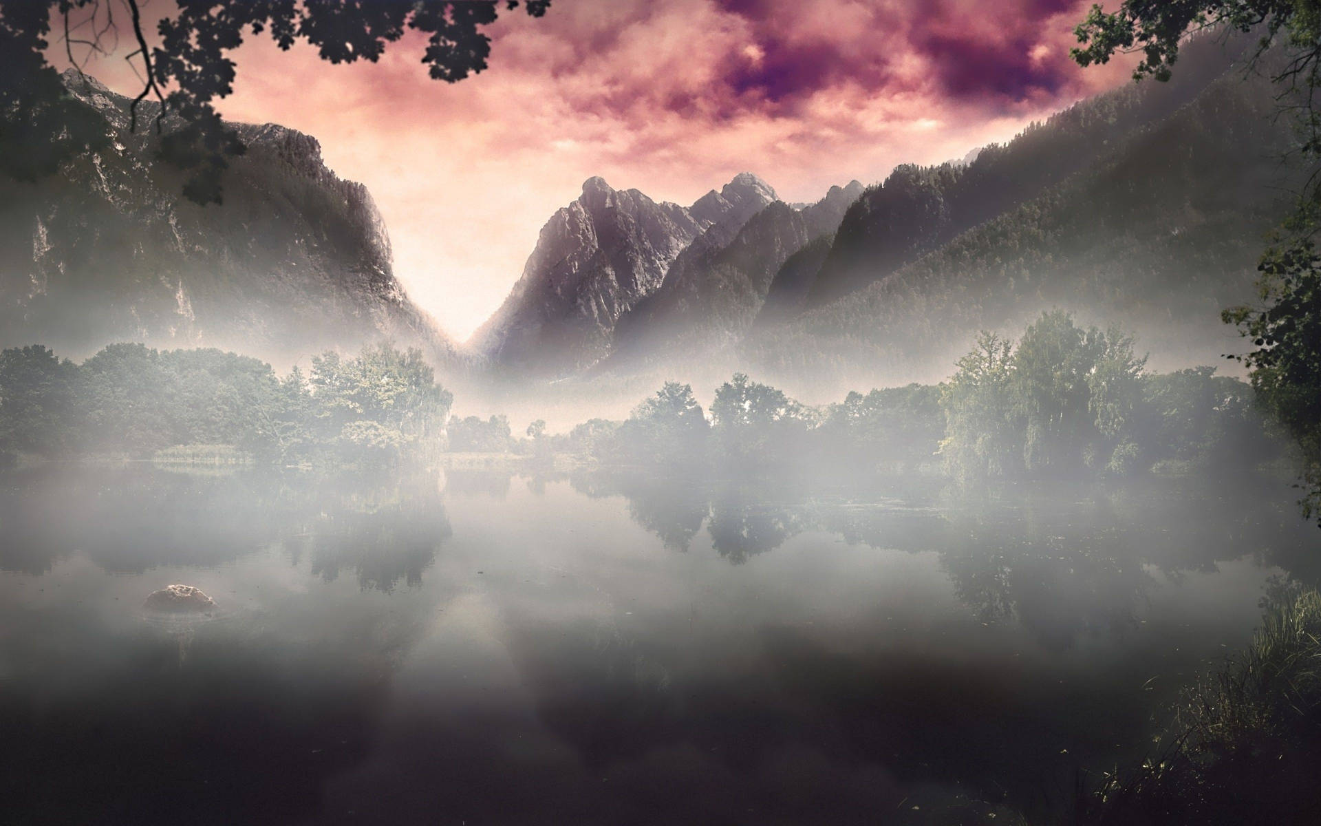 Mystery Foggy Valley Digital Art