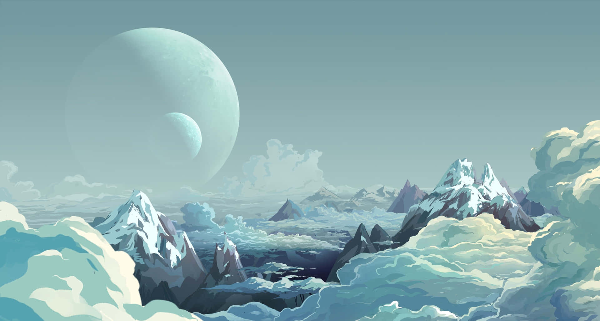 Mystic_ Mountain_ Peaks_with_ Giant_ Moon Background