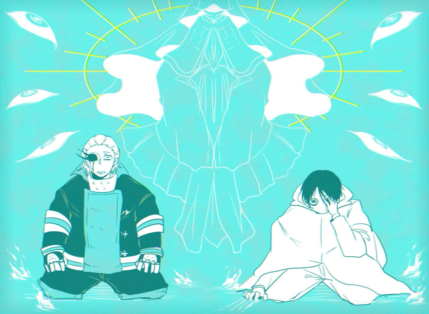 Mystical_ Anime_ Duo_ Meditation Background