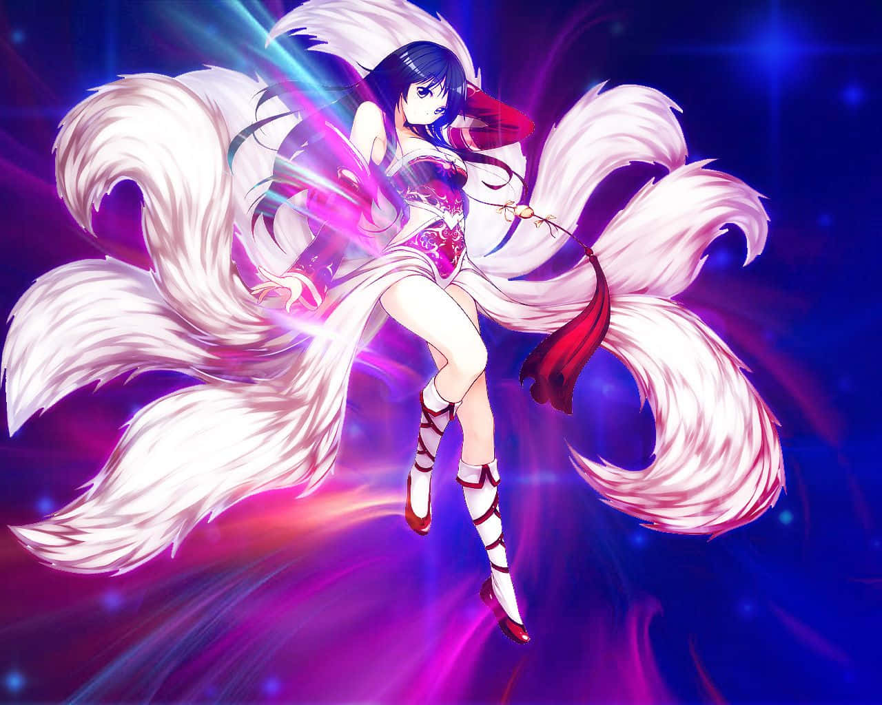 Mystical_ Anime_ Fox_ Girl Background