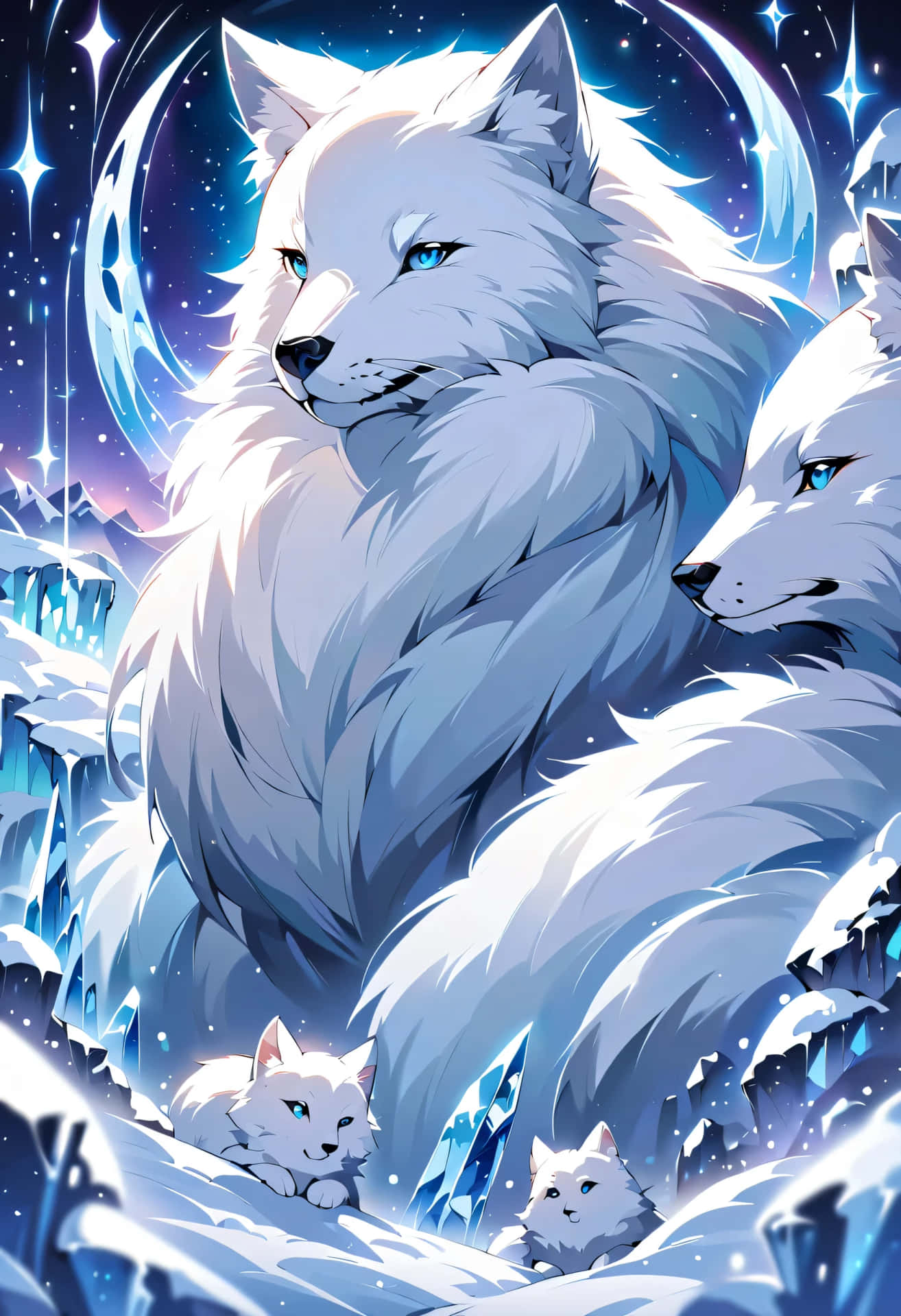 Mystical_ Anime_ Wolf_ Family Background
