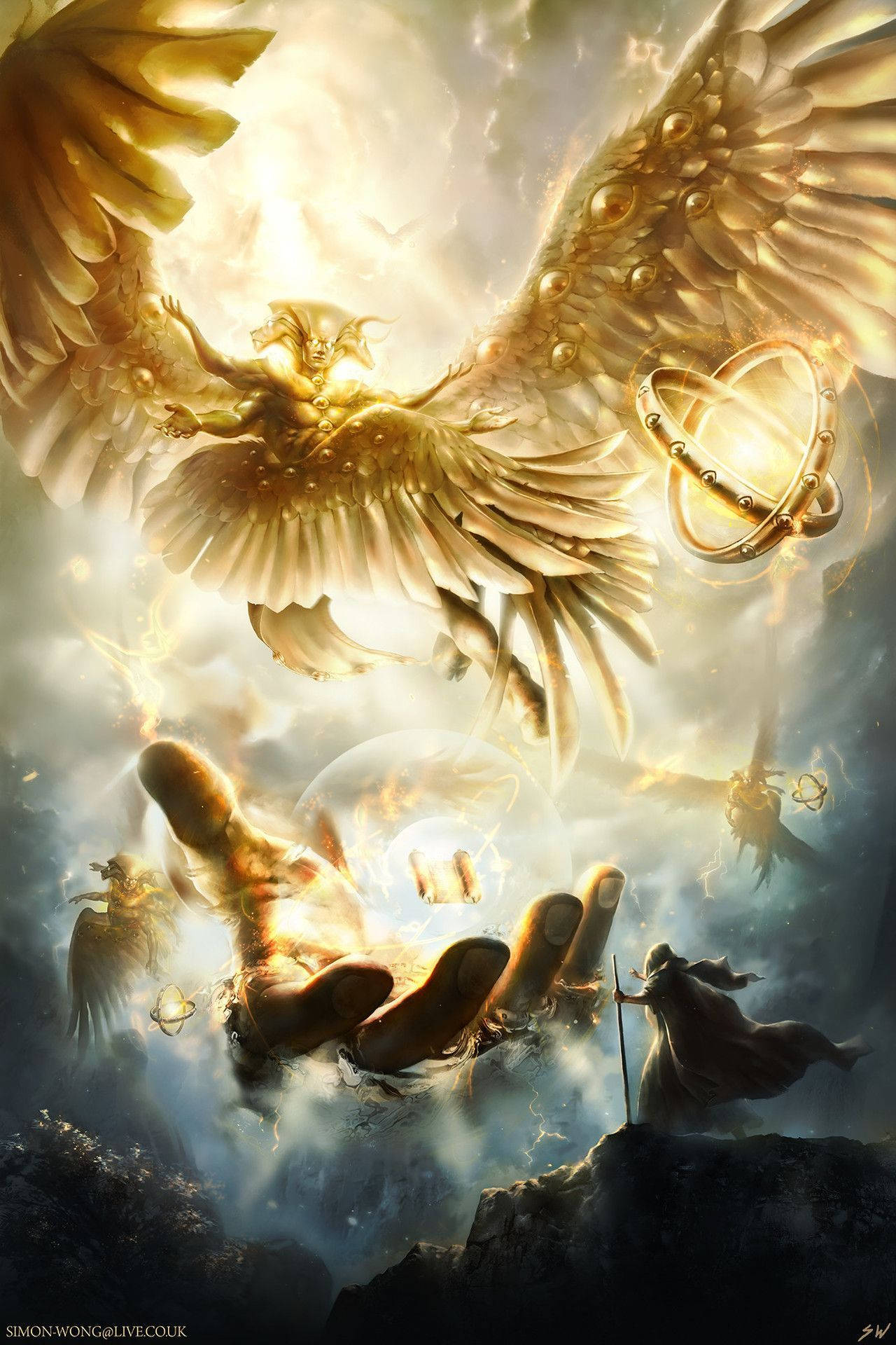 Mystical Biblical Angel Background