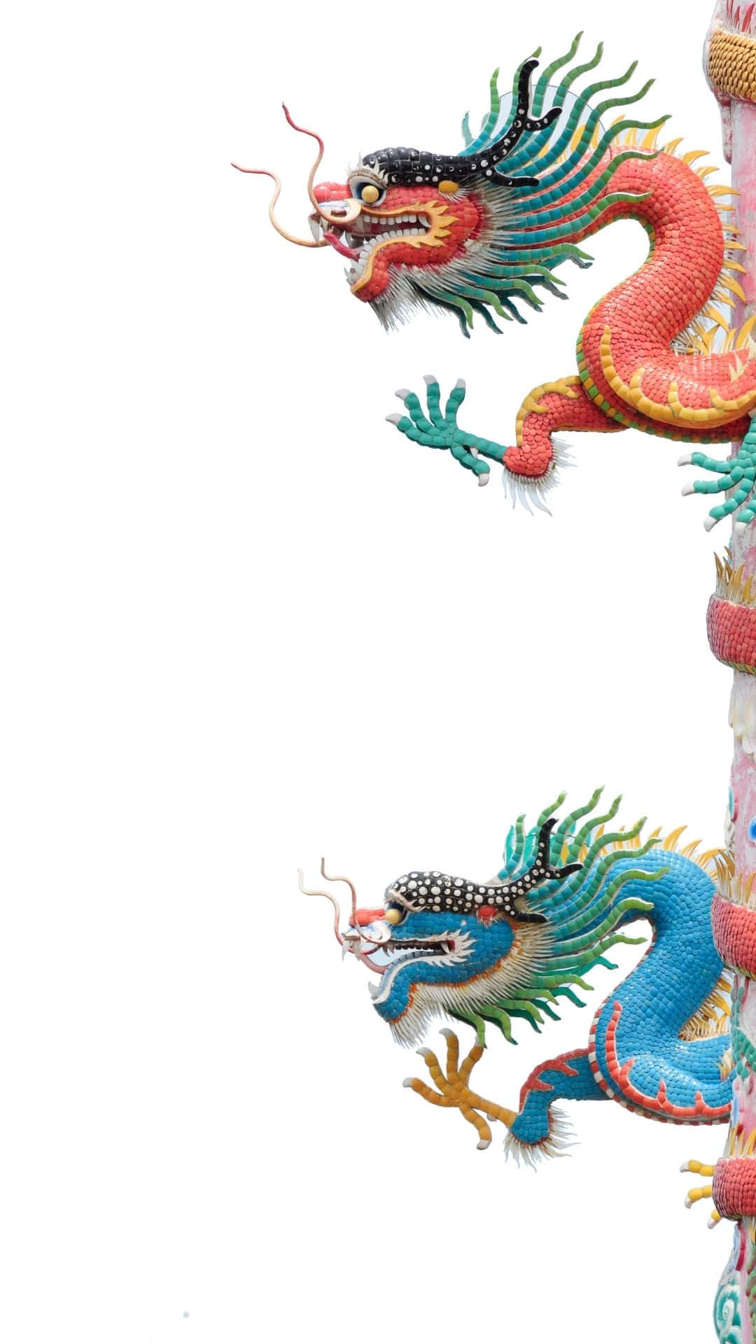 Mystical Blue Dragon Soaring Through The Sky Background