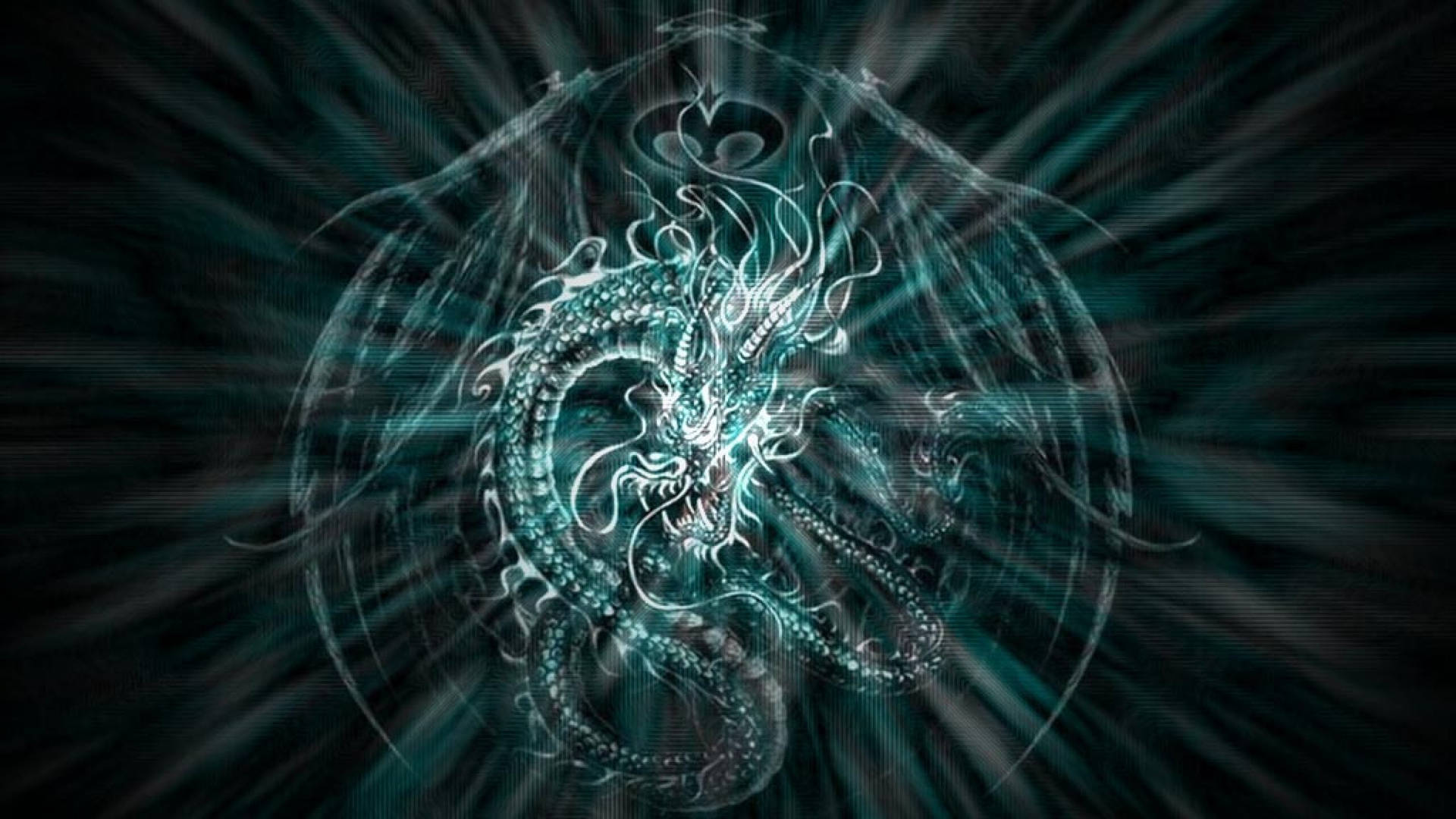 Mystical Chinese Dragon Art Background