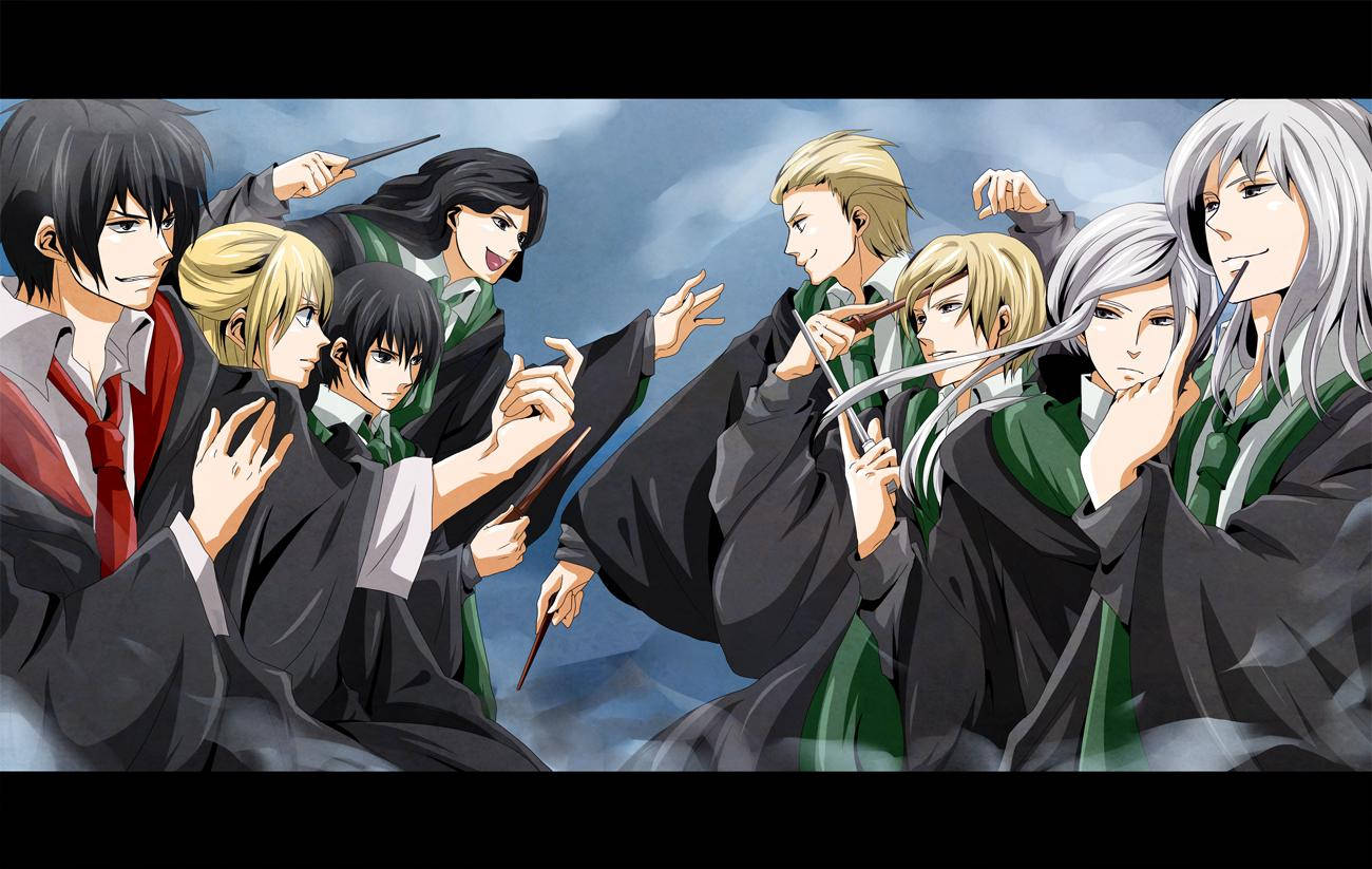 Mystical Encounter Between Marauders And Death Eaters In Harry Potter Anime