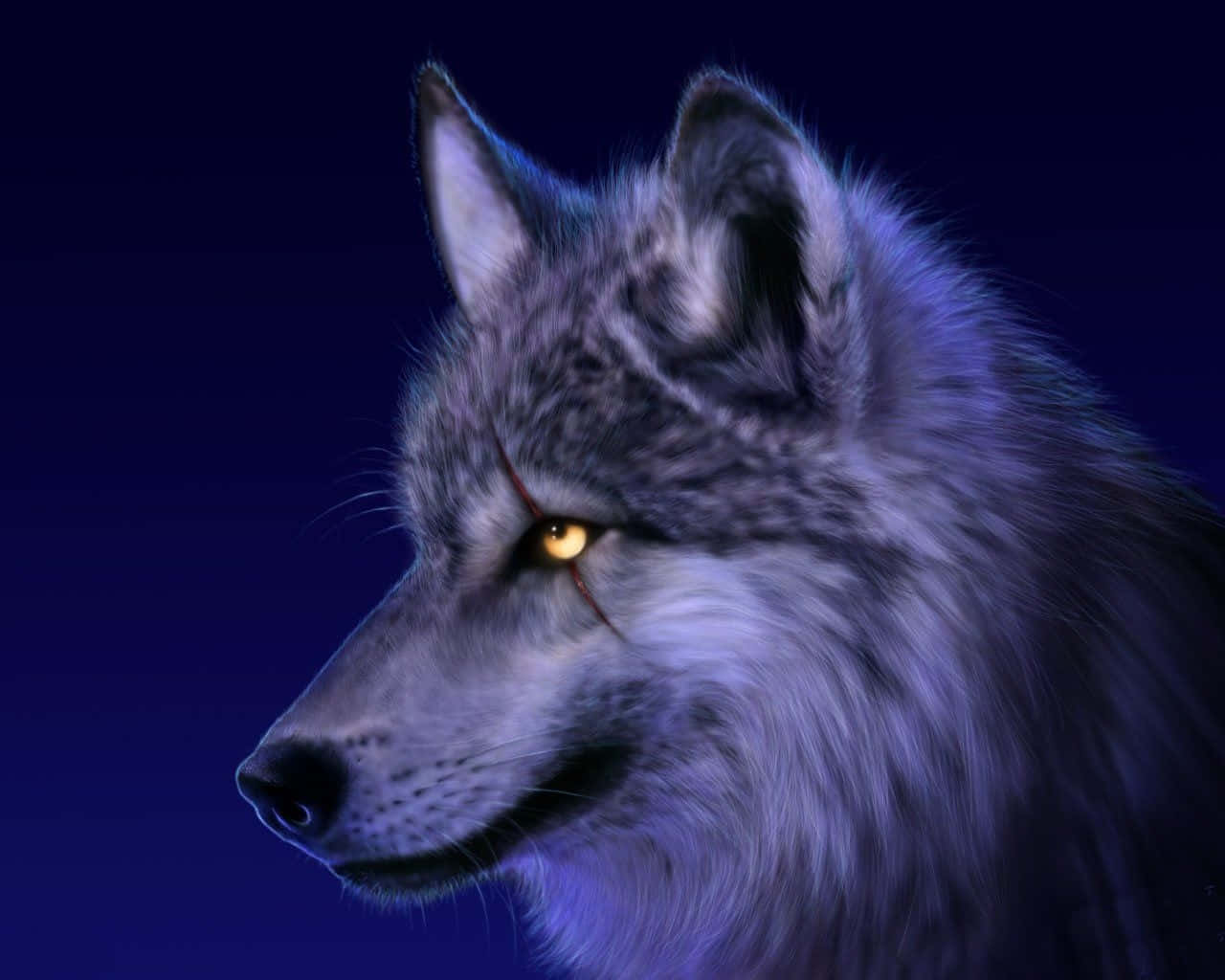 Mystical Fierce Wolf Background