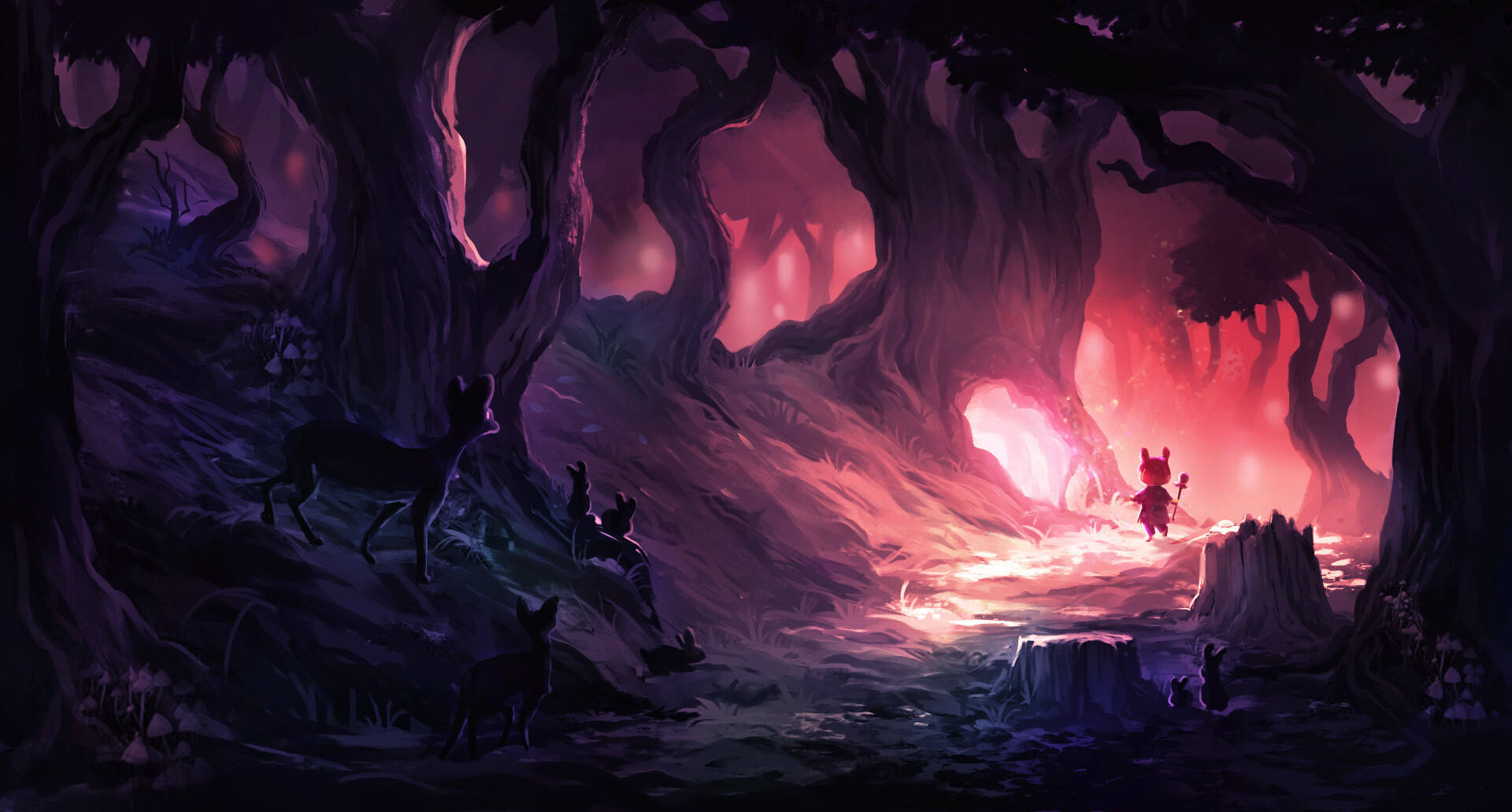 Mystical Forest Animation Background