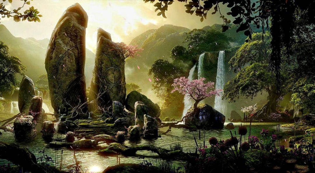Mystical Forest Tall Rocks