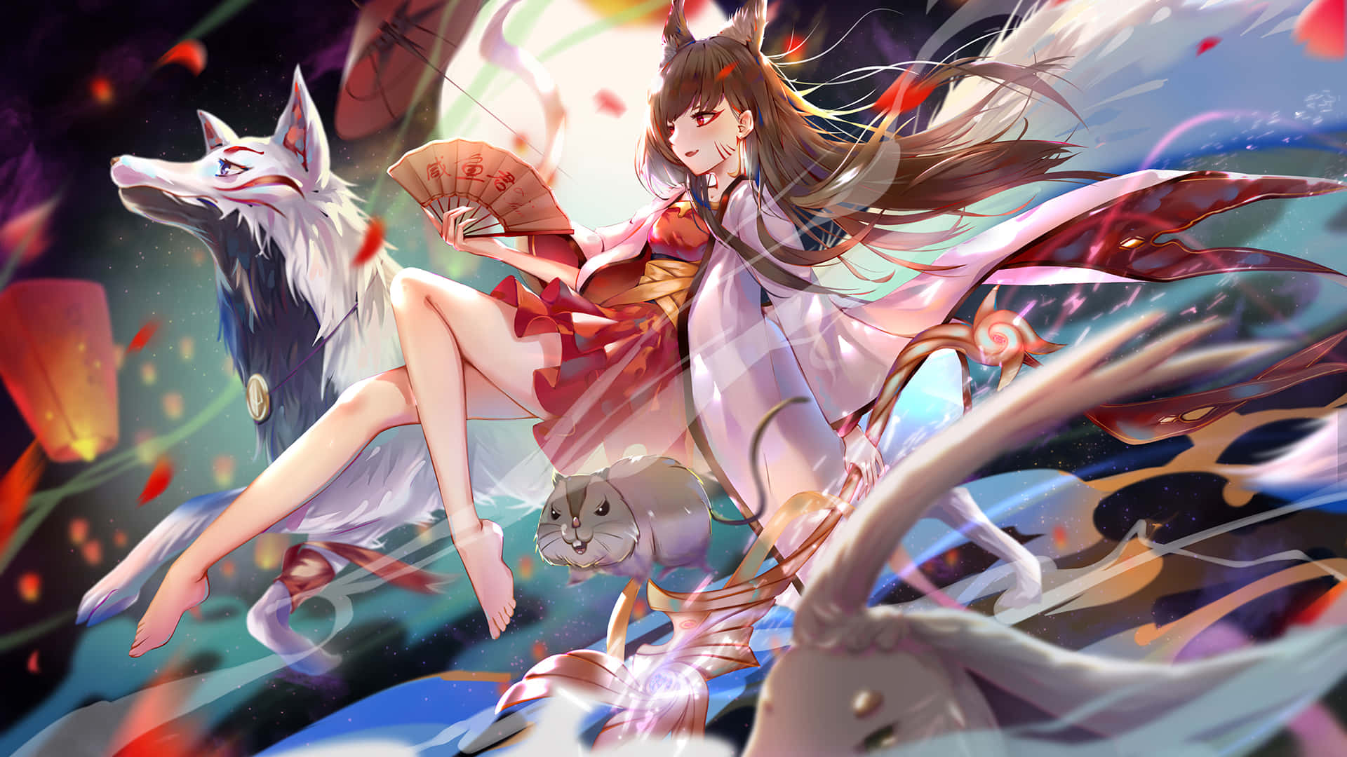 Mystical_ Fox_ Girl_and_ Spirit_ Animals