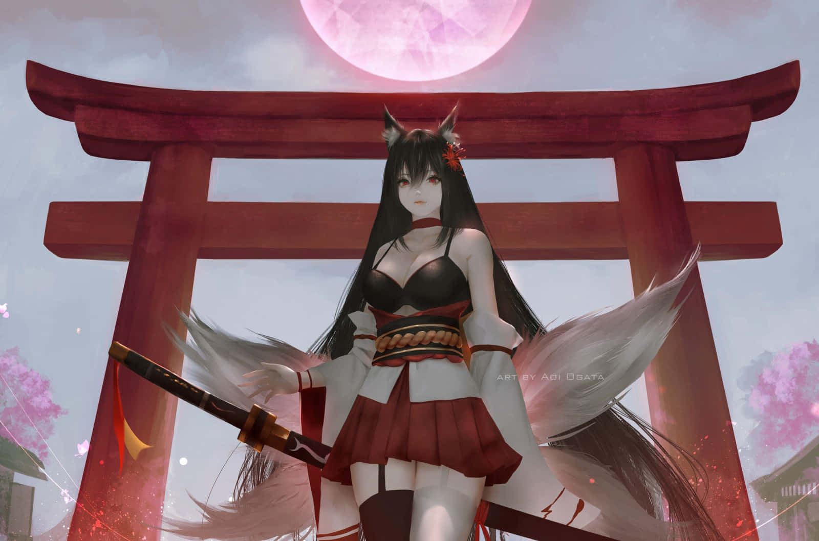 Mystical Fox Girlat Torii Gate