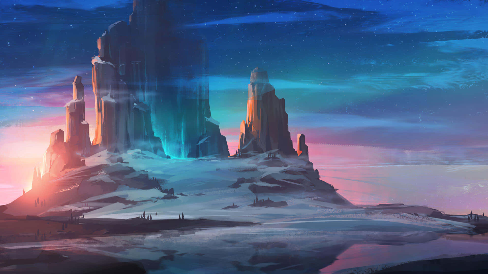 Mystical_ Frozen_ Citadel_ Art_4 K Background