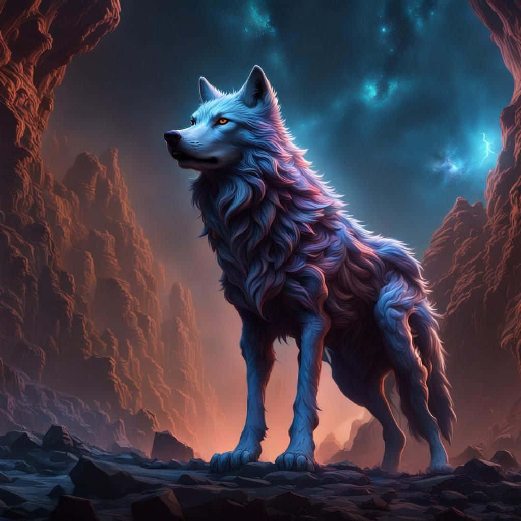 Mystical_ Galaxy_ Wolf_ Artwork Background