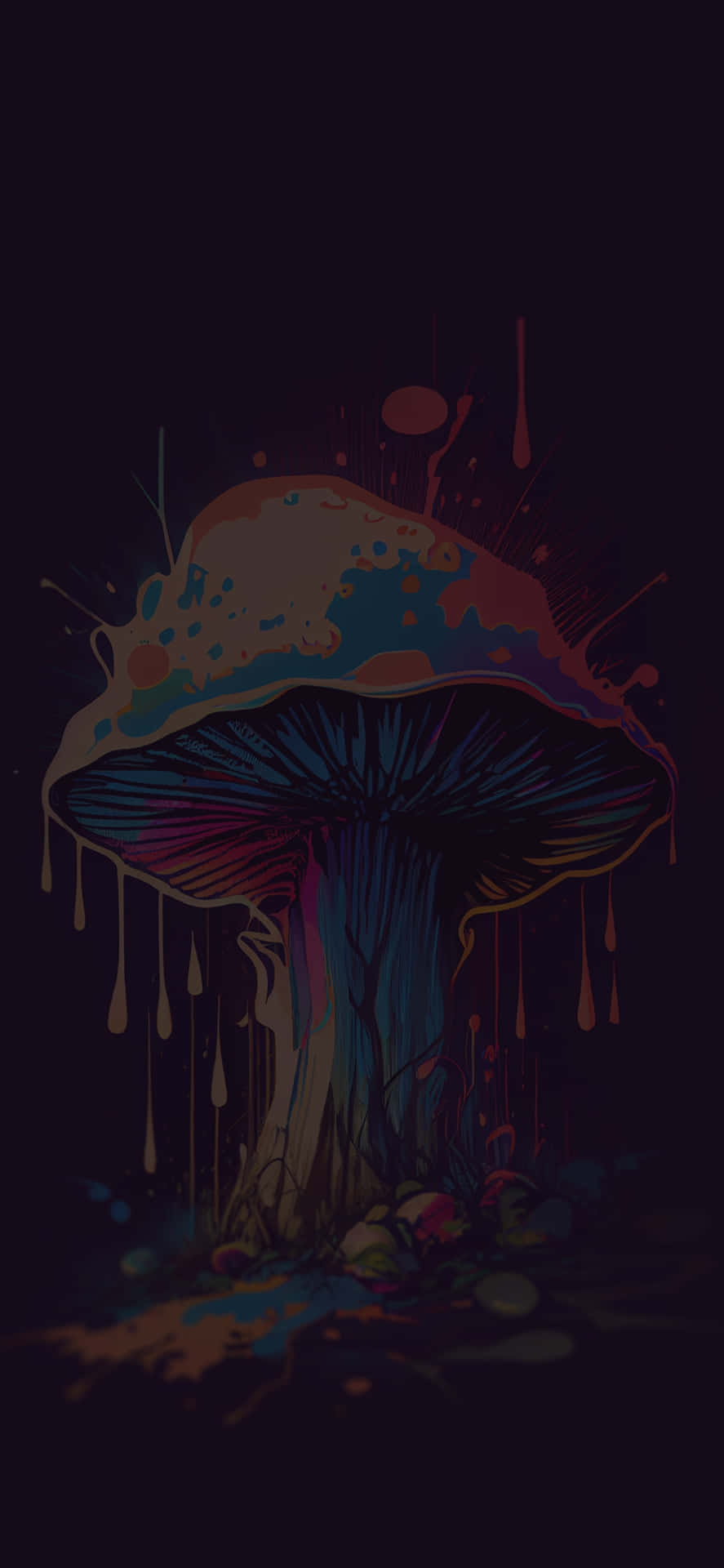 Mystical_ Glowing_ Mushroom_ Art Background