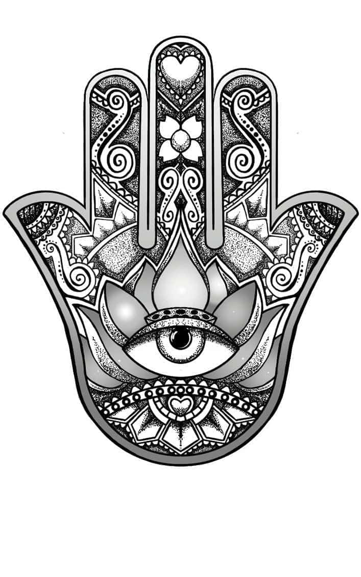 Mystical Hamsa Hand Design Background