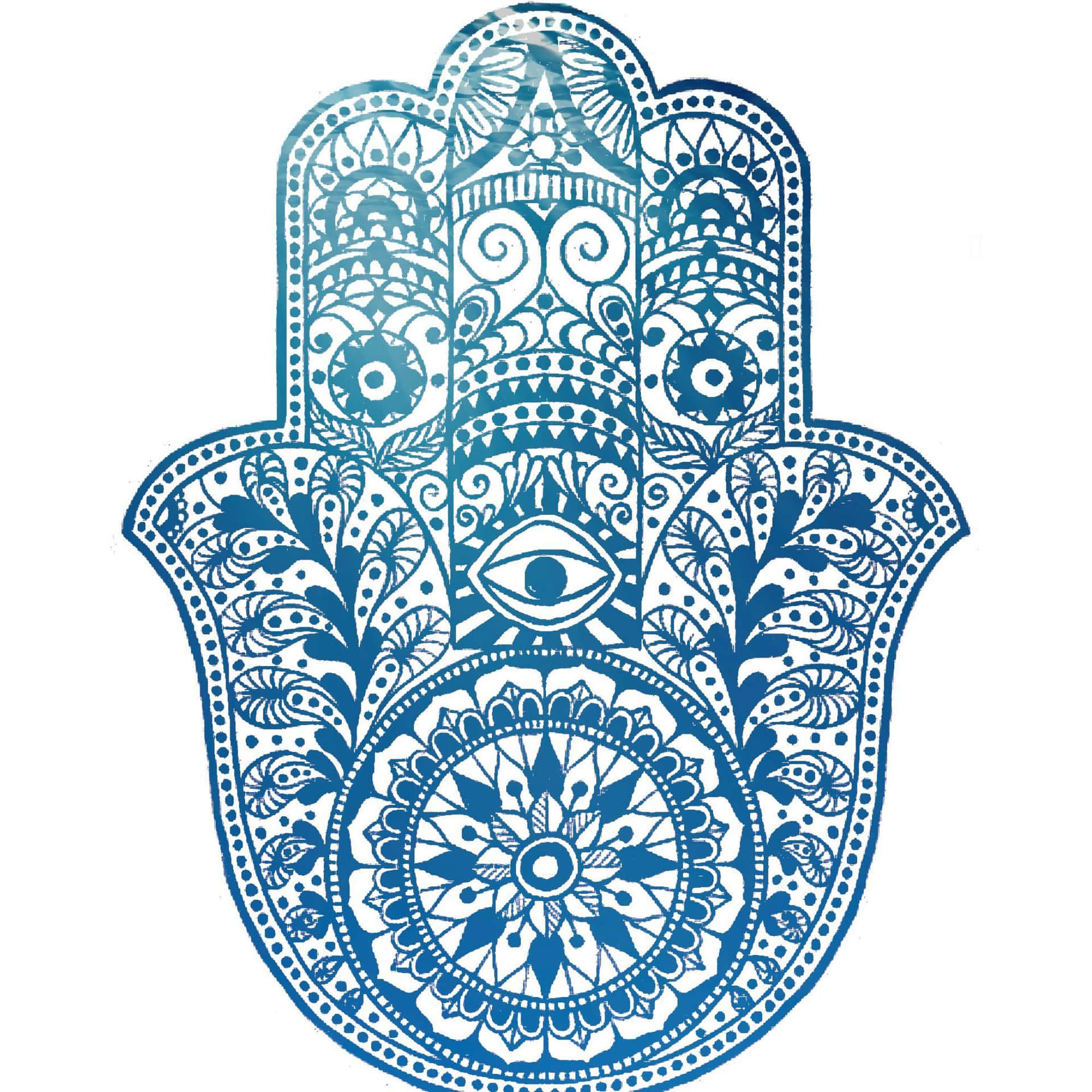 Mystical Hamsa Hand Symbol On A Colorful Background Background