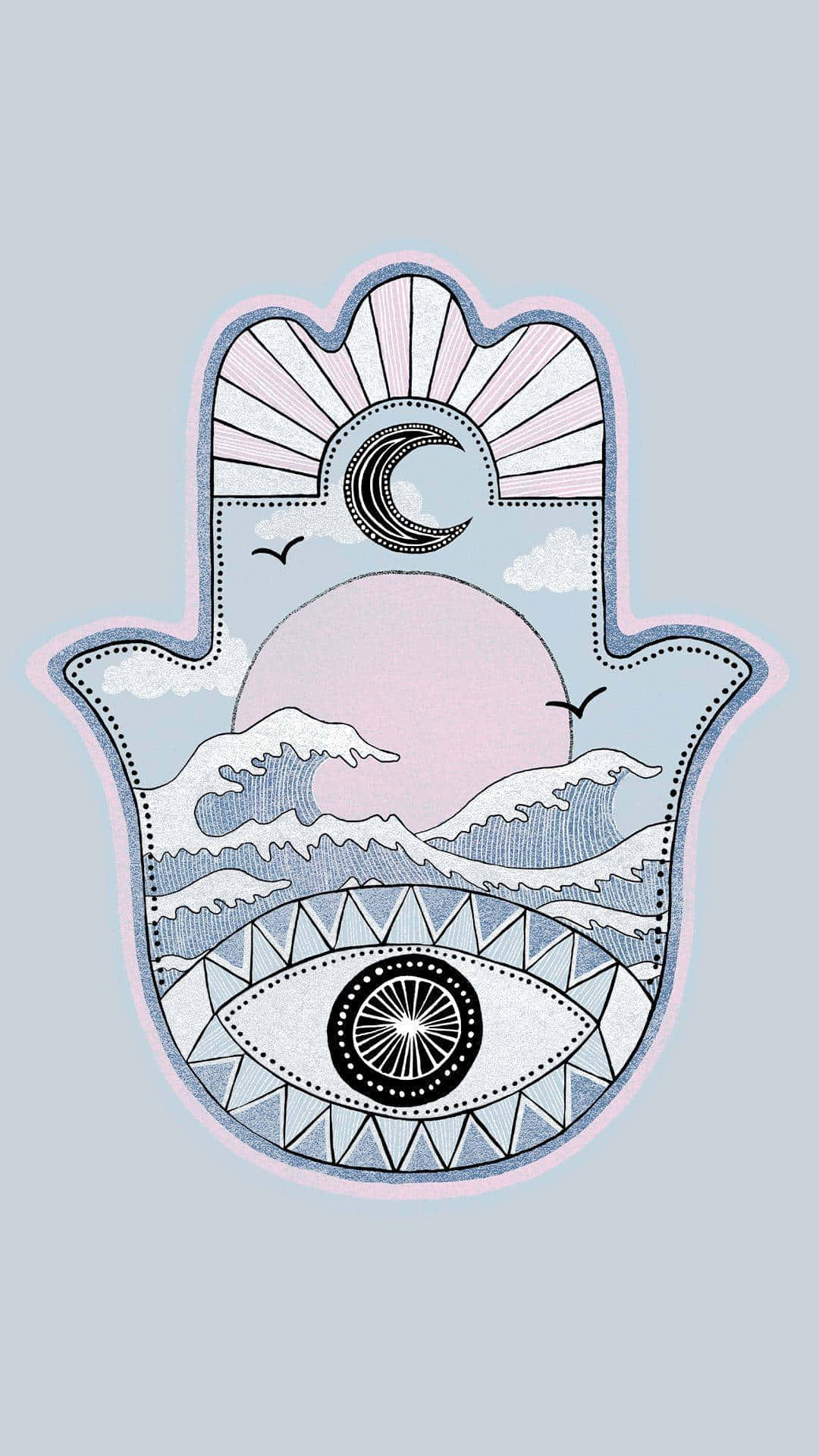 Mystical Hamsa Hand Wallpaper Background