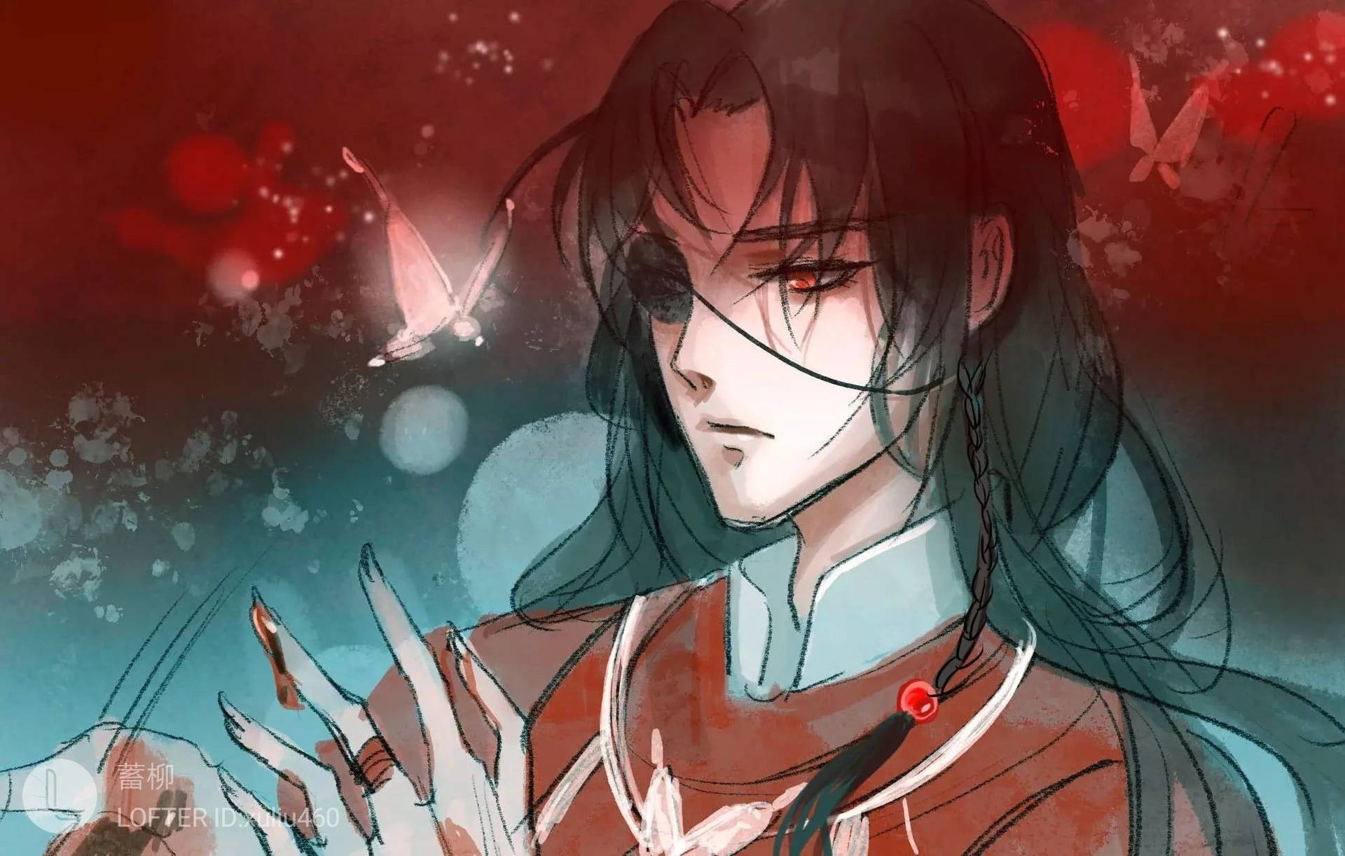 Mystical Hua Cheng With Red Eyes