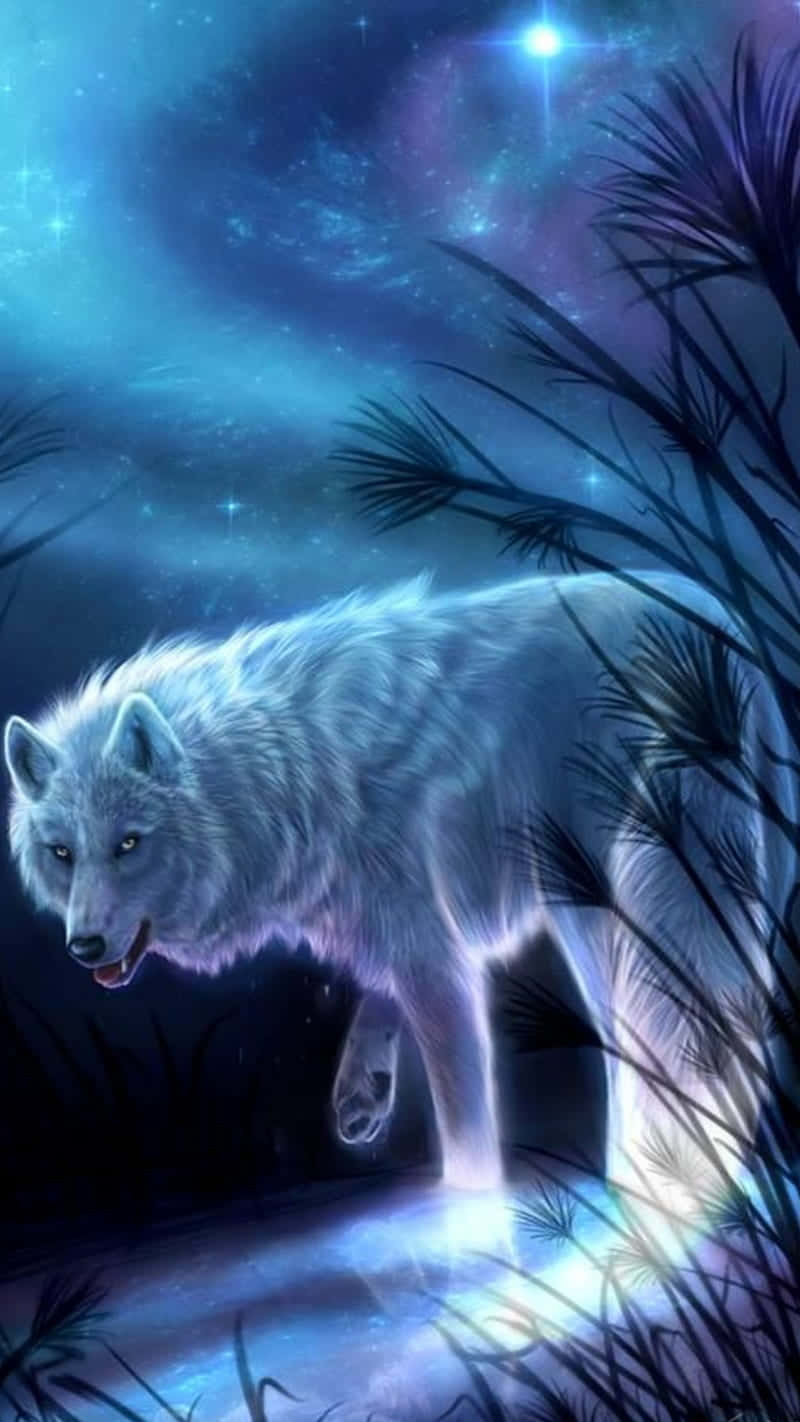 Mystical_ Night_ Wolf Background