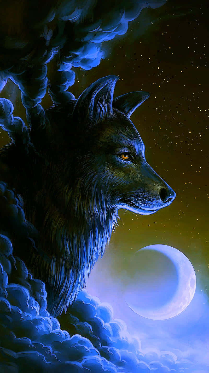 Mystical_ Night_ Wolf_ Under_ Moon Background