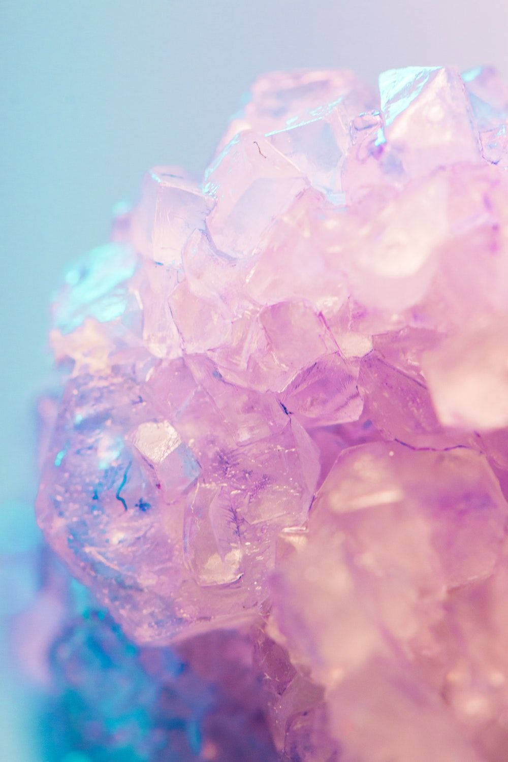 Mystical Pink And Blue Crystal Formation Background
