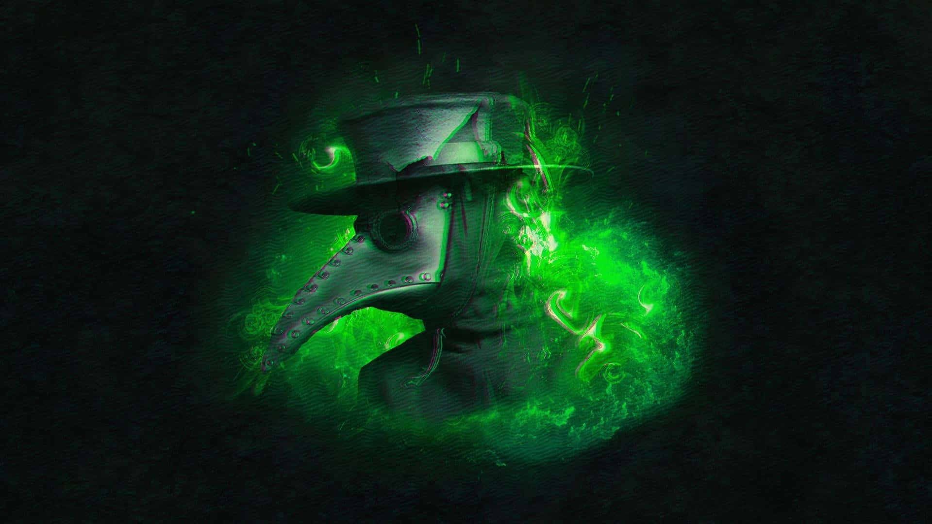 Mystical Plague Doctorin Green Haze.jpg Background