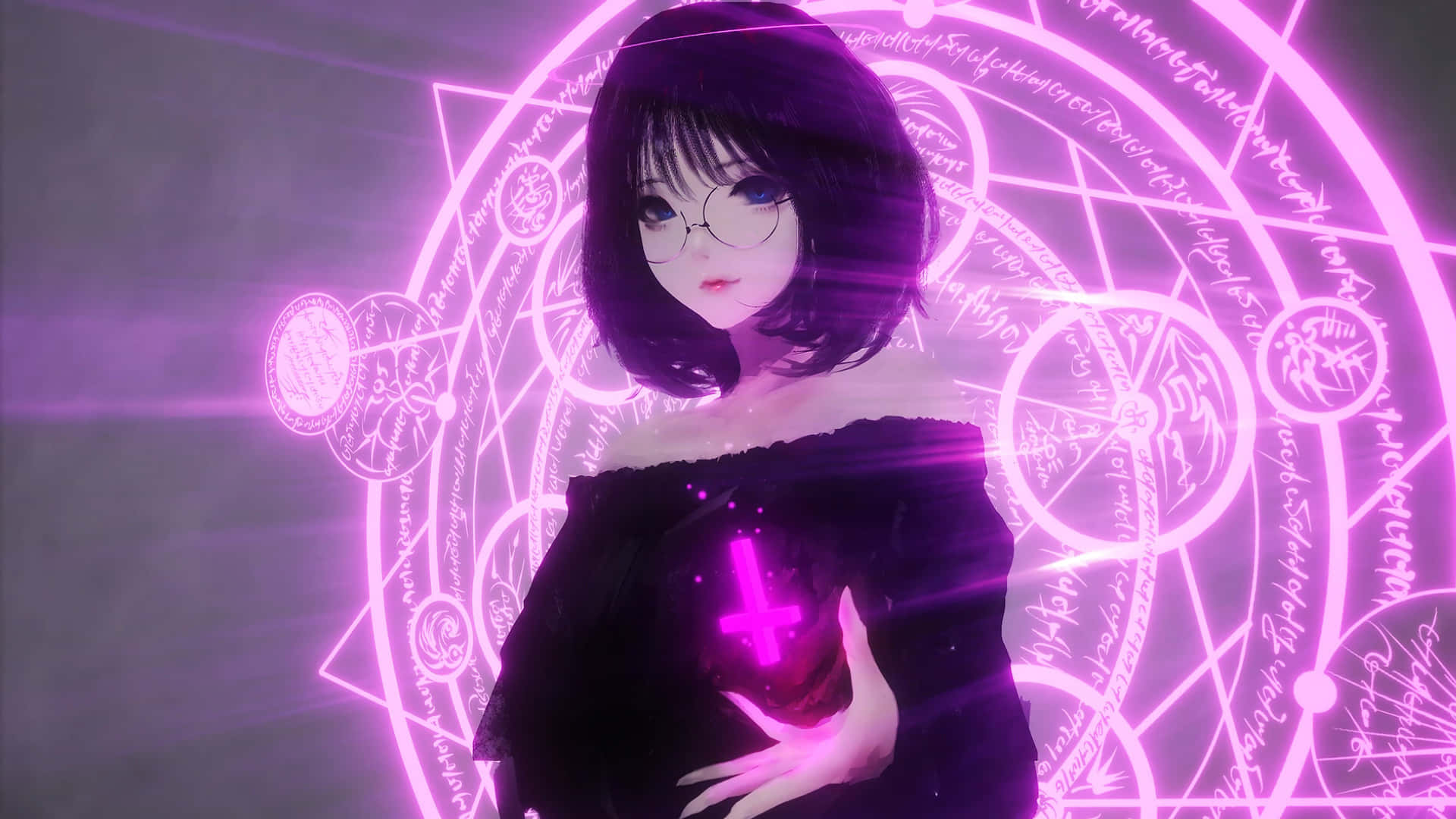 Mystical_ Purple_ Anime_ Girl_ Magic_ Circle.jpg Background