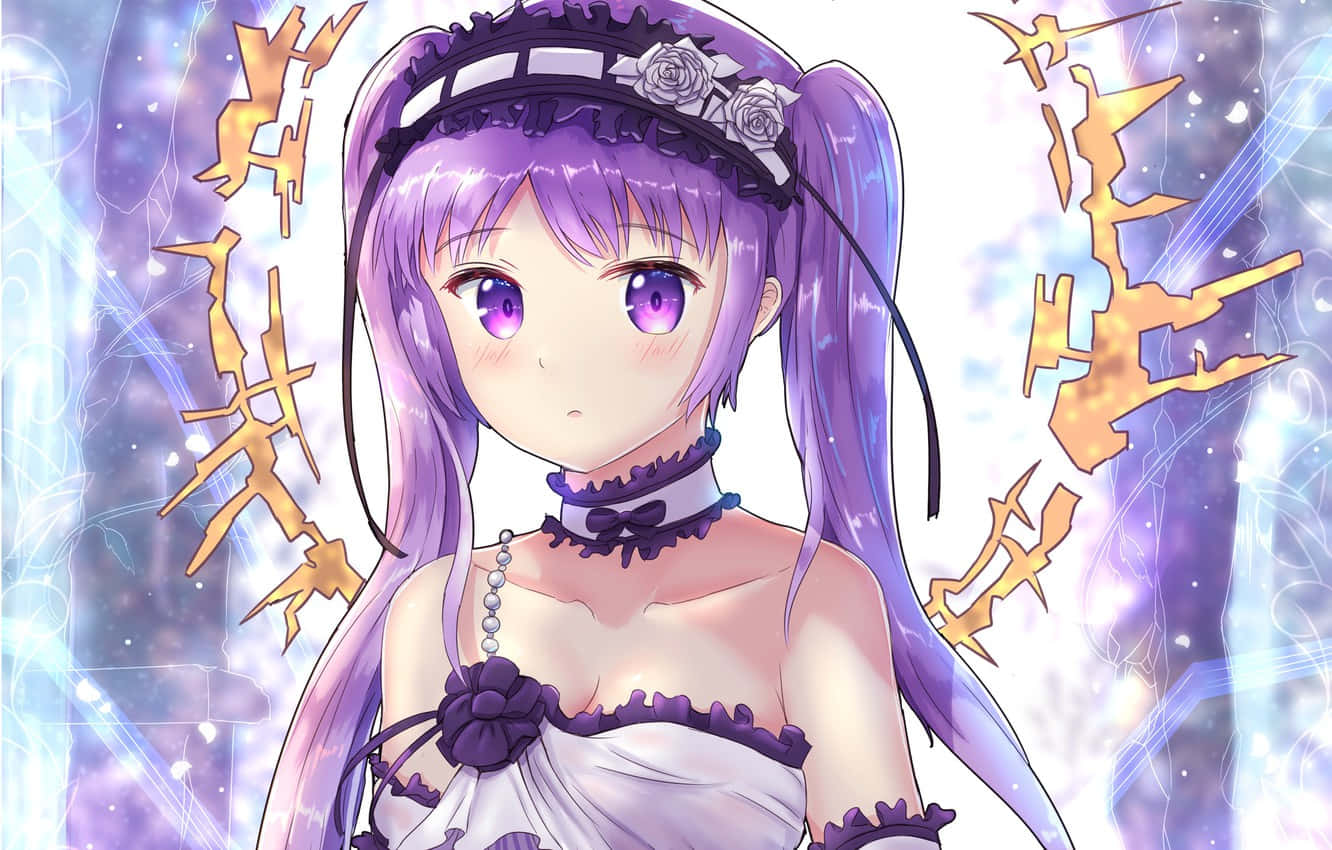 Mystical_ Purple_ Anime_ Girl Background