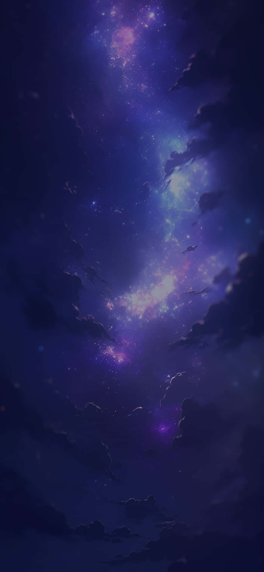 Mystical Purple Nebula Sky Background