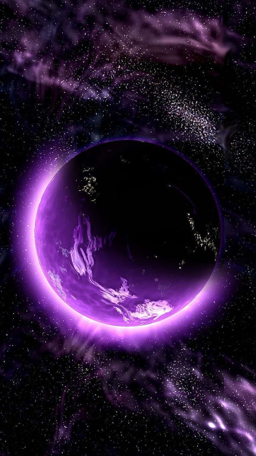 Mystical_ Purple_ Planet_ Nebula Background