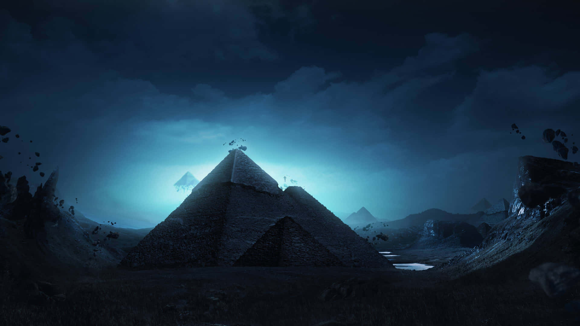 Mystical_ Pyramids_ Night_ Scene