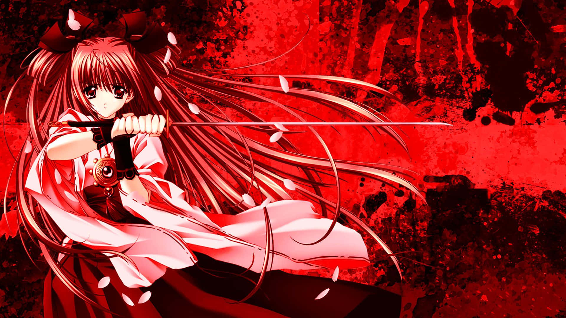 Mystical Scene Of Black And Red Anime Background