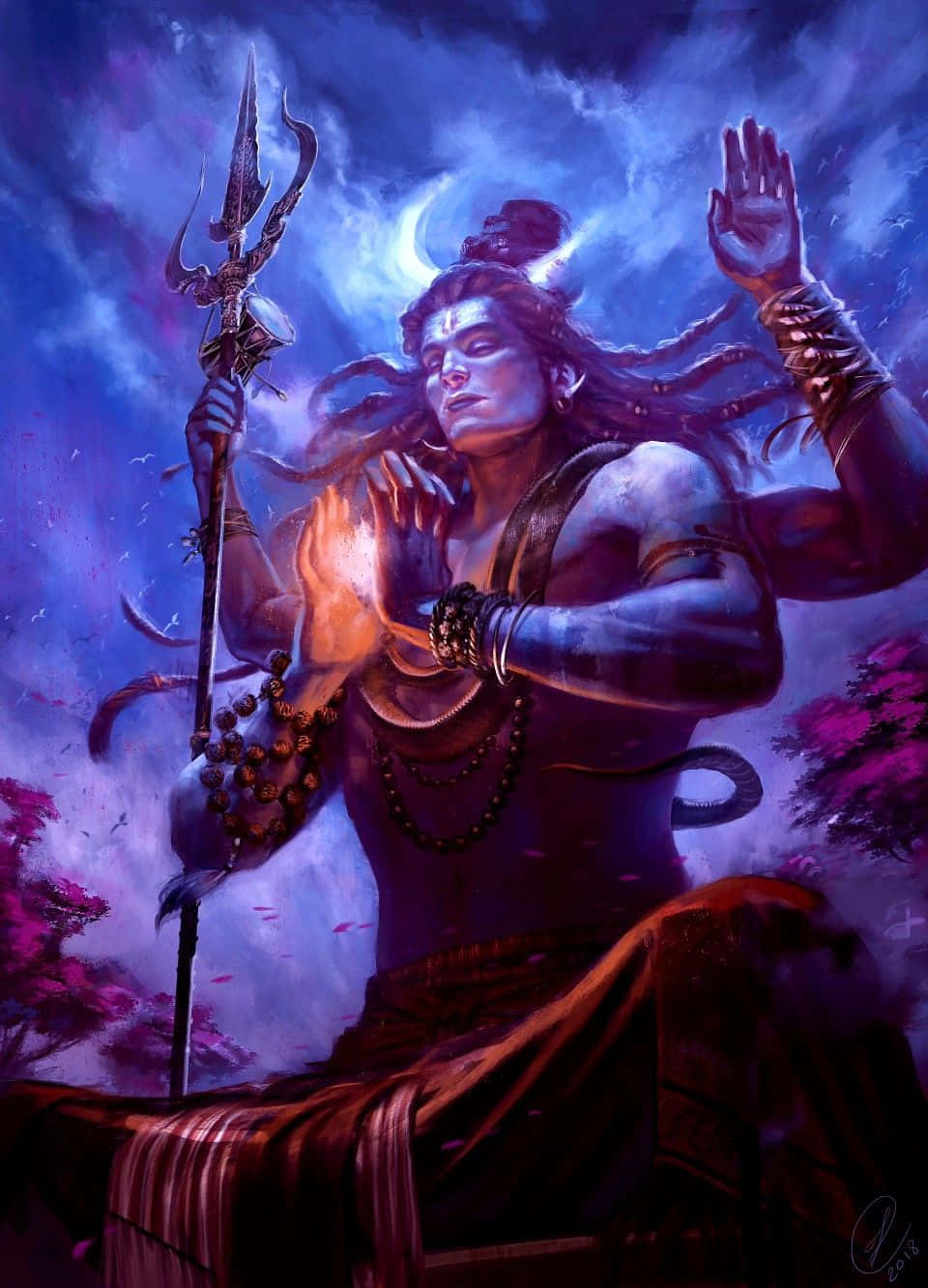 Mystical_ Shiva_in_ Purple_ Hues Background