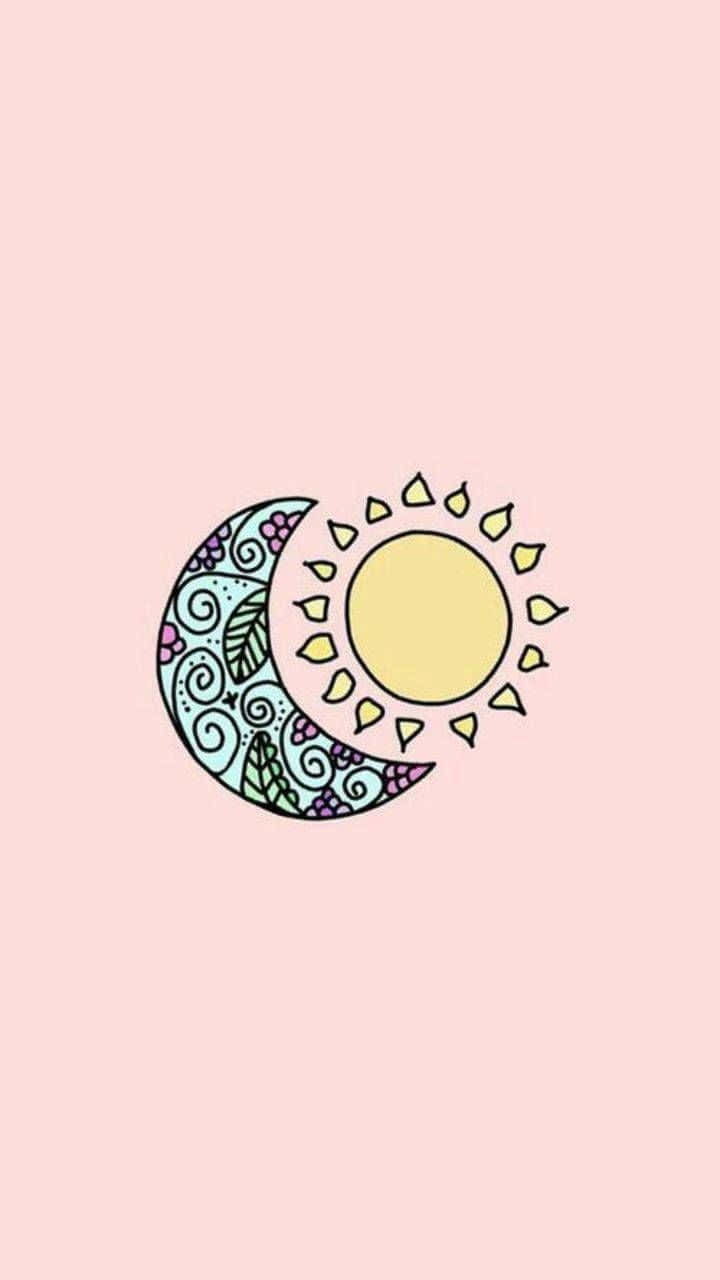Mystical Union Of Sun And Moon Background