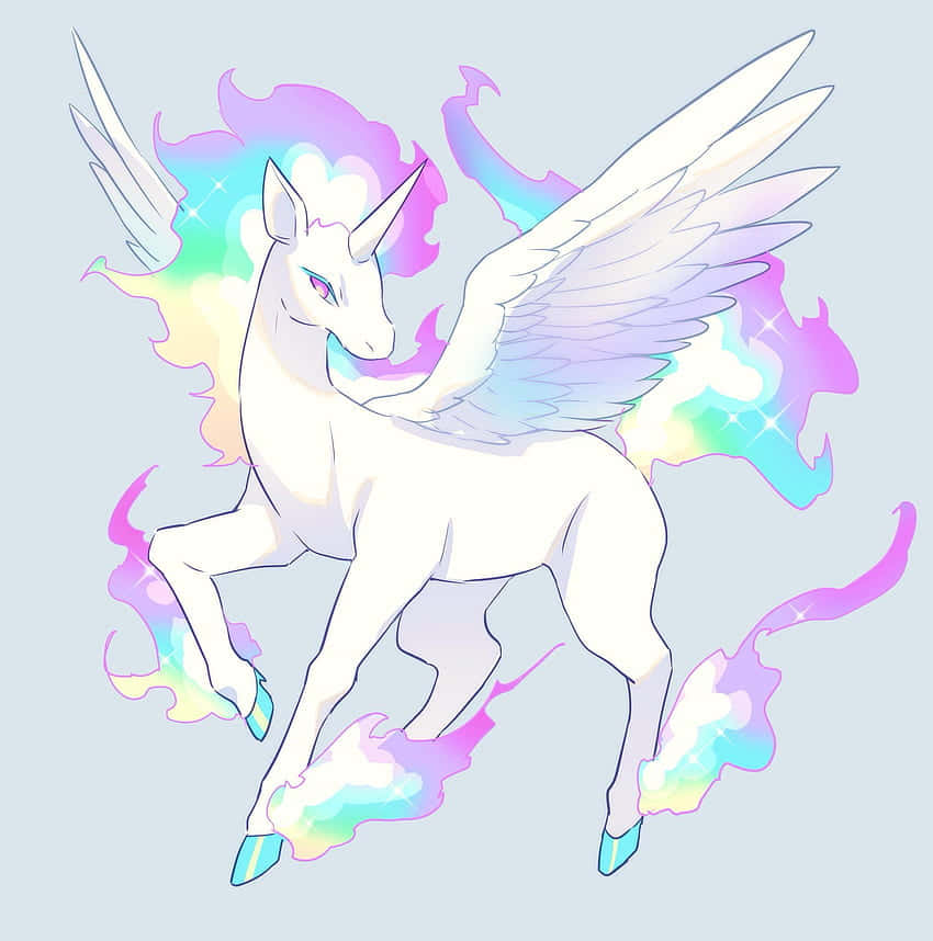 Mystical Winged Unicorn Illustration